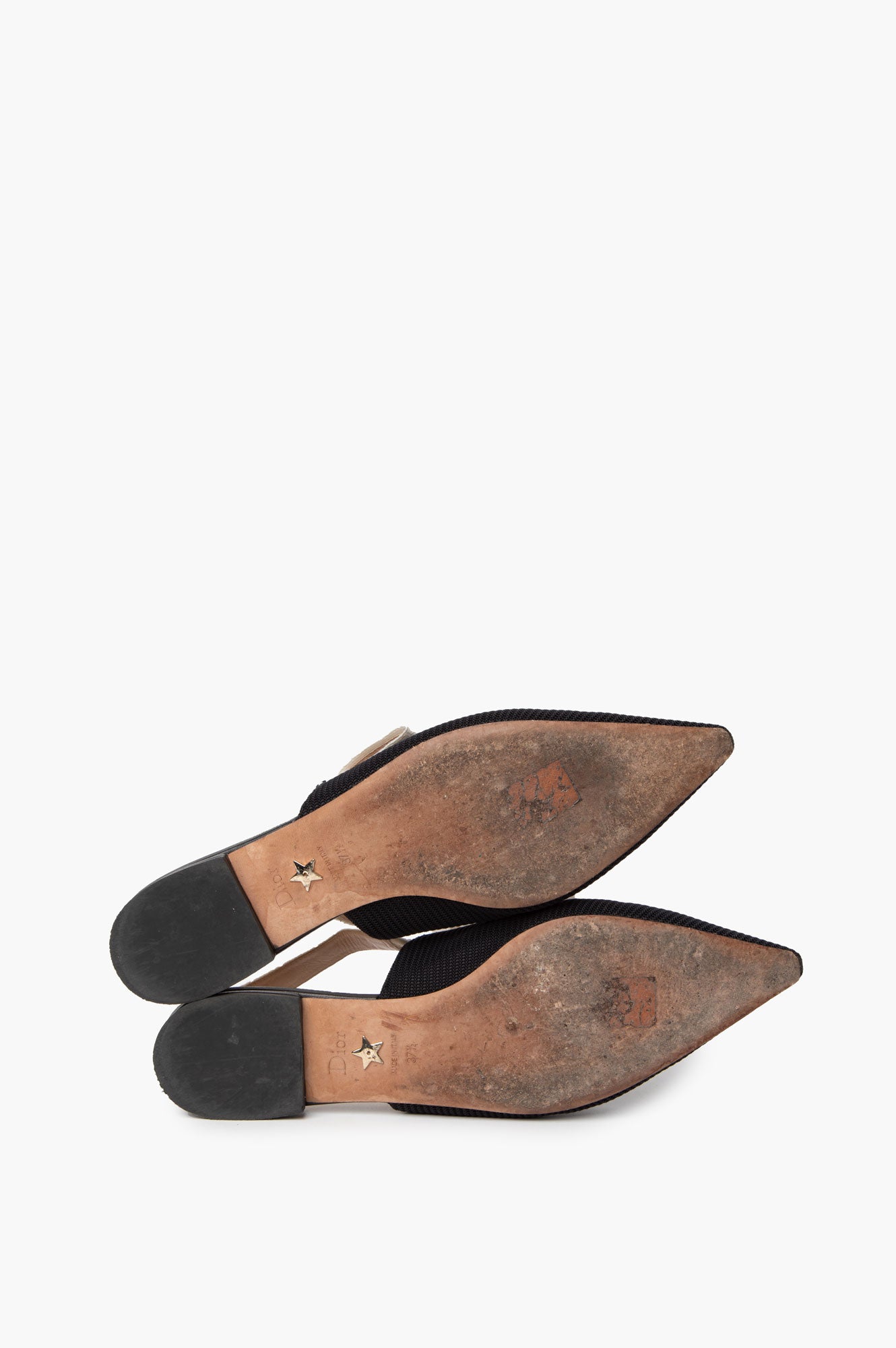 Christian Dior J'Adior Black Slingback Ballerina Flats Size 37.5