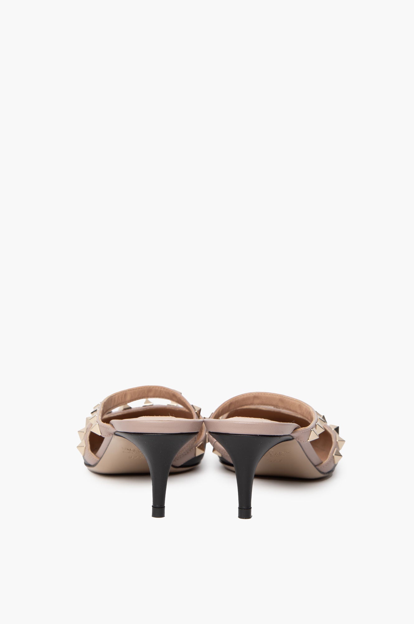 Valentino Black Leather Rockstud Mules Size 37.5
