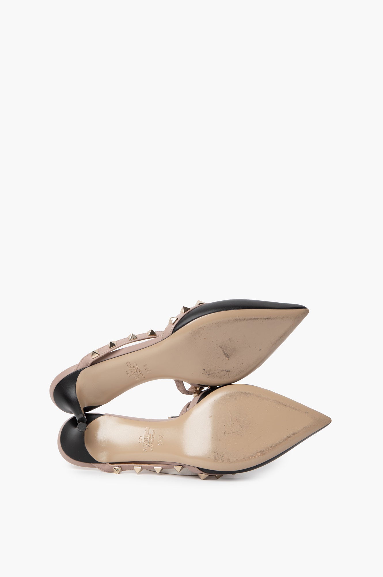 Valentino Black Leather Rockstud Mules Size 37.5