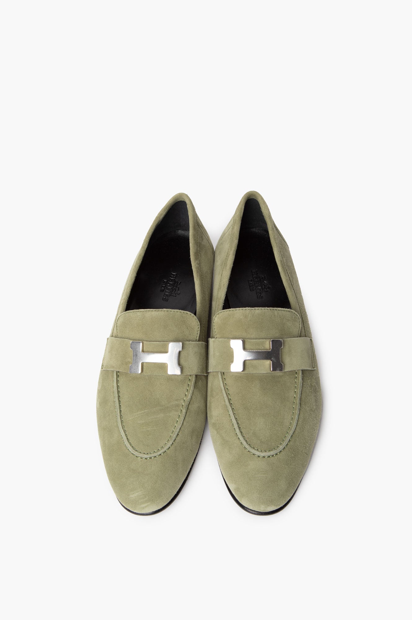 Hermes Vert Celadon Paris Loafer Size 37.5