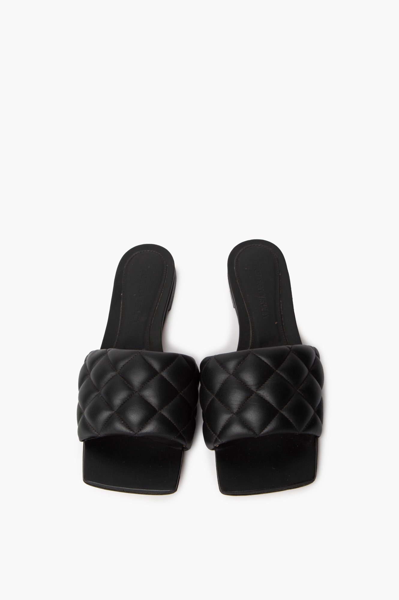 Bottega Veneta Quilted Padded Black Slides Size 37