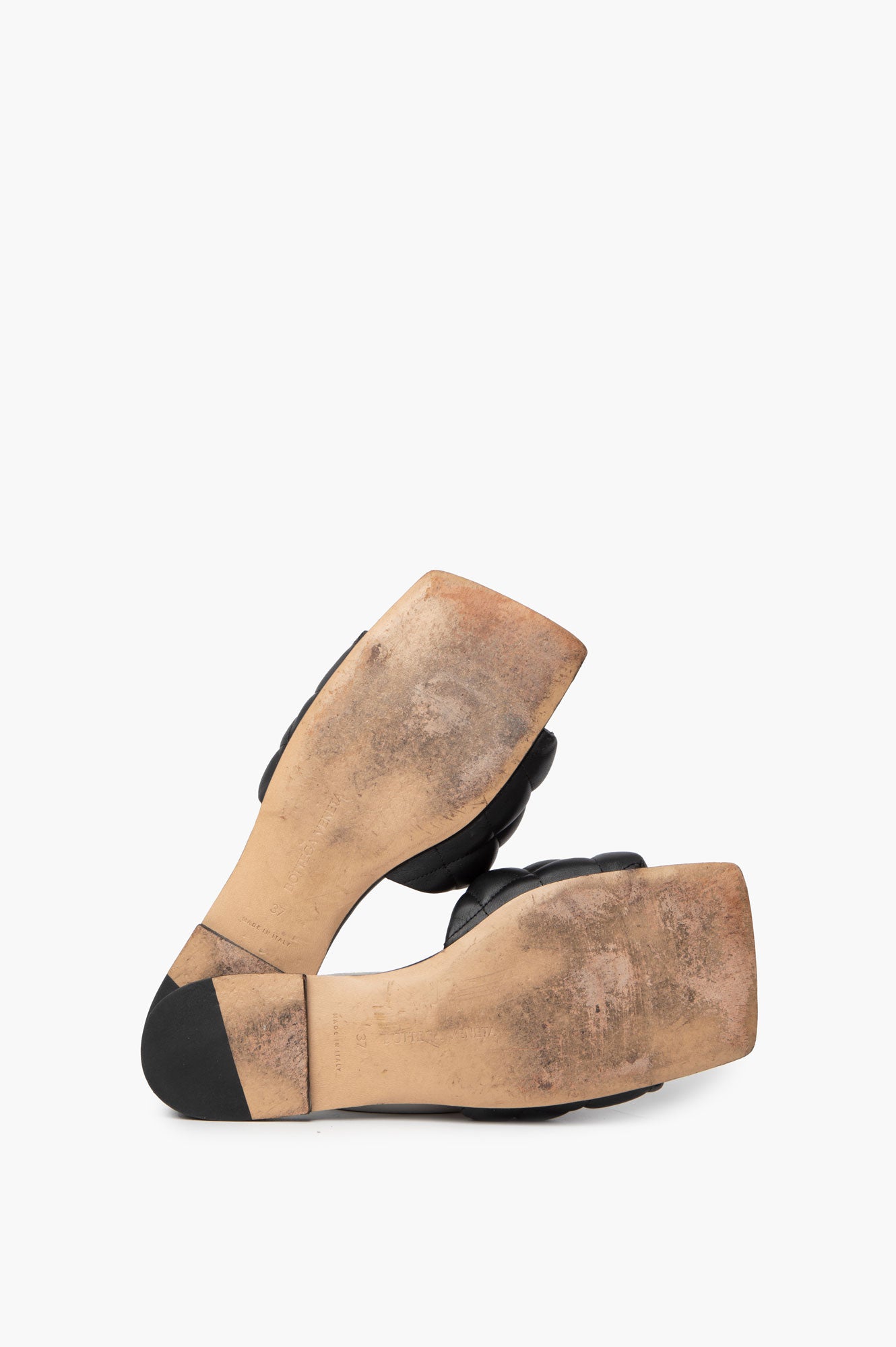 Bottega Veneta Quilted Padded Black Slides Size 37