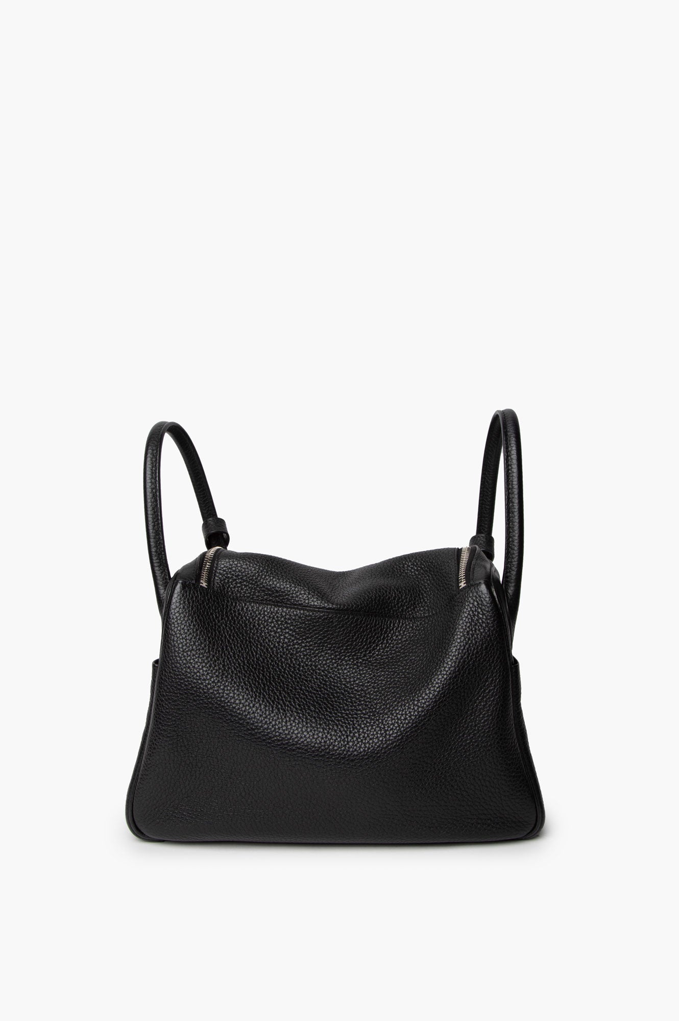 Hermes 2015 Black Clemence SHW Lindy 30 Shoulder Bag