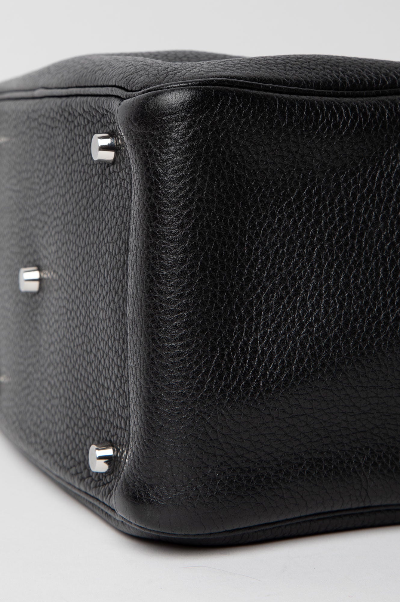 Hermes 2015 Black Clemence SHW Lindy 30 Shoulder Bag