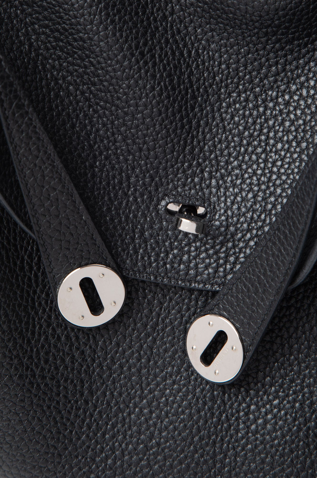 Hermes 2015 Black Clemence SHW Lindy 30 Shoulder Bag
