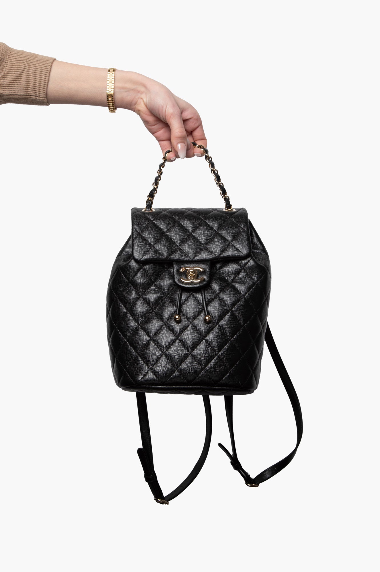 Chanel Black Caviar Quilted Urban Spirit Backpack