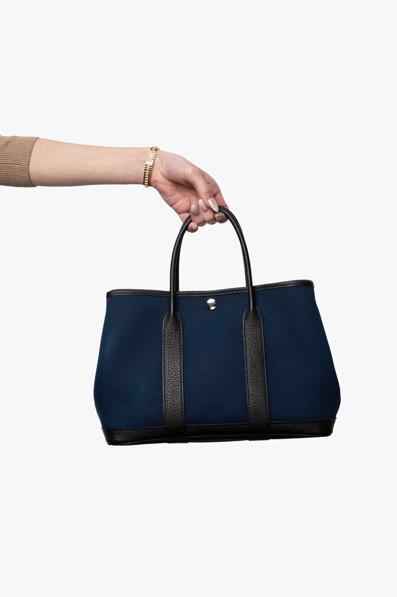 Hermes 2018 Blue Garden Party 30 Canvas Tote Bag
