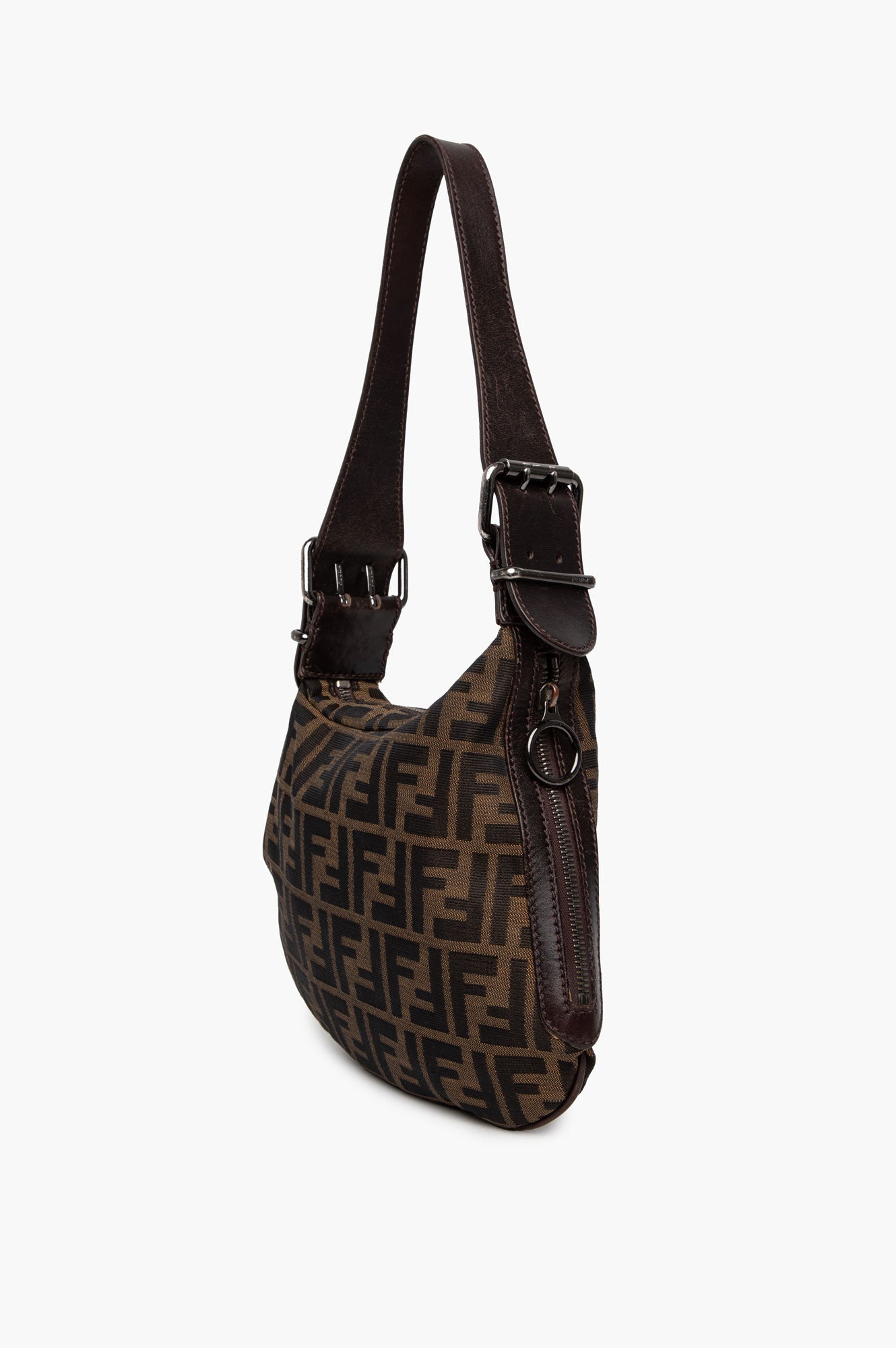 Fendi Zucca Oyster Brown Shoulder Bag