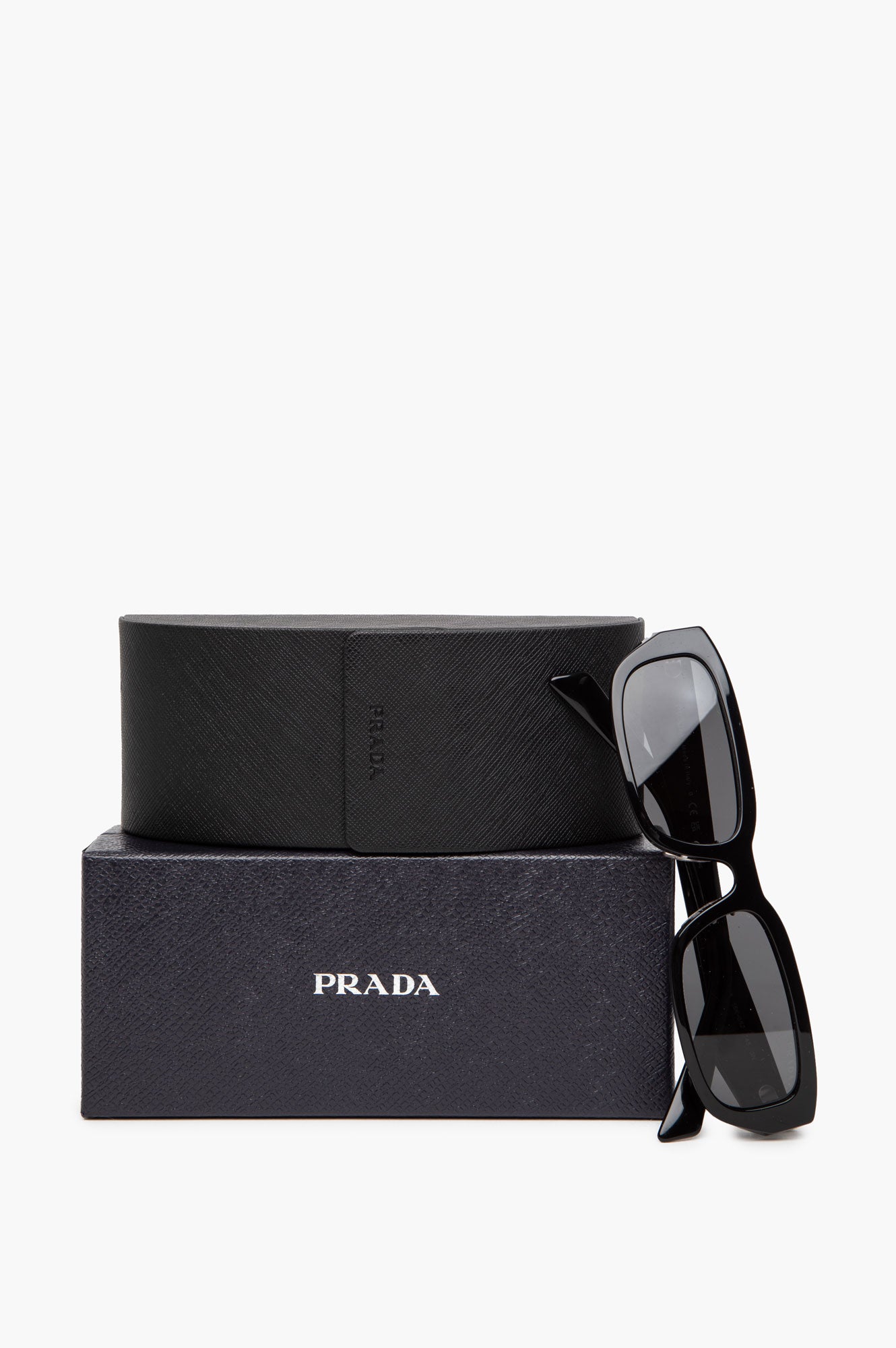 Prada PR-B06S Black Narrow Sunglasses