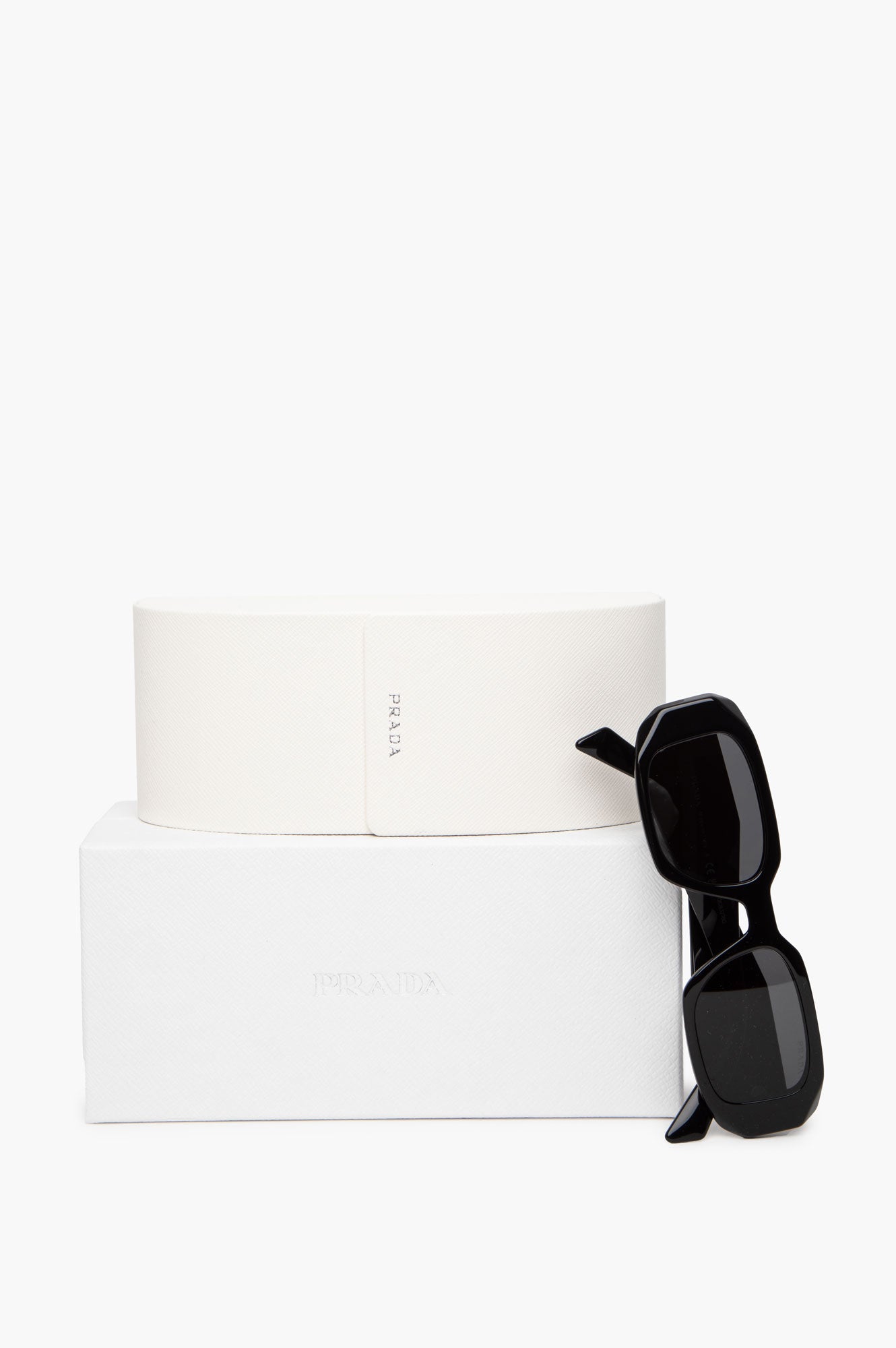 Prada Black PR 17WS Rectangle Sunglasses