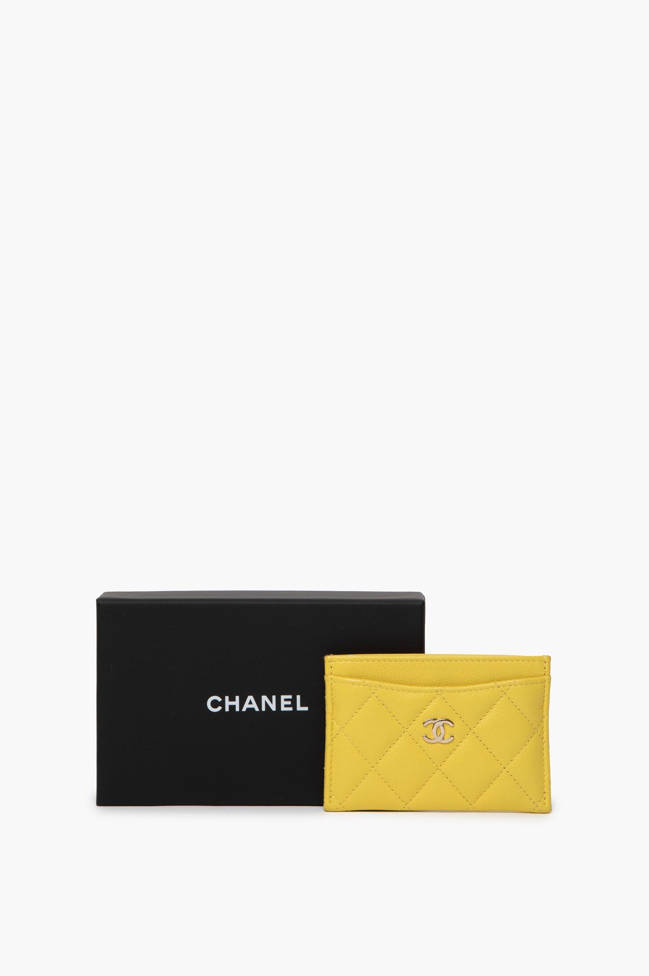 Chanel Yellow CC Caviar Cardholder