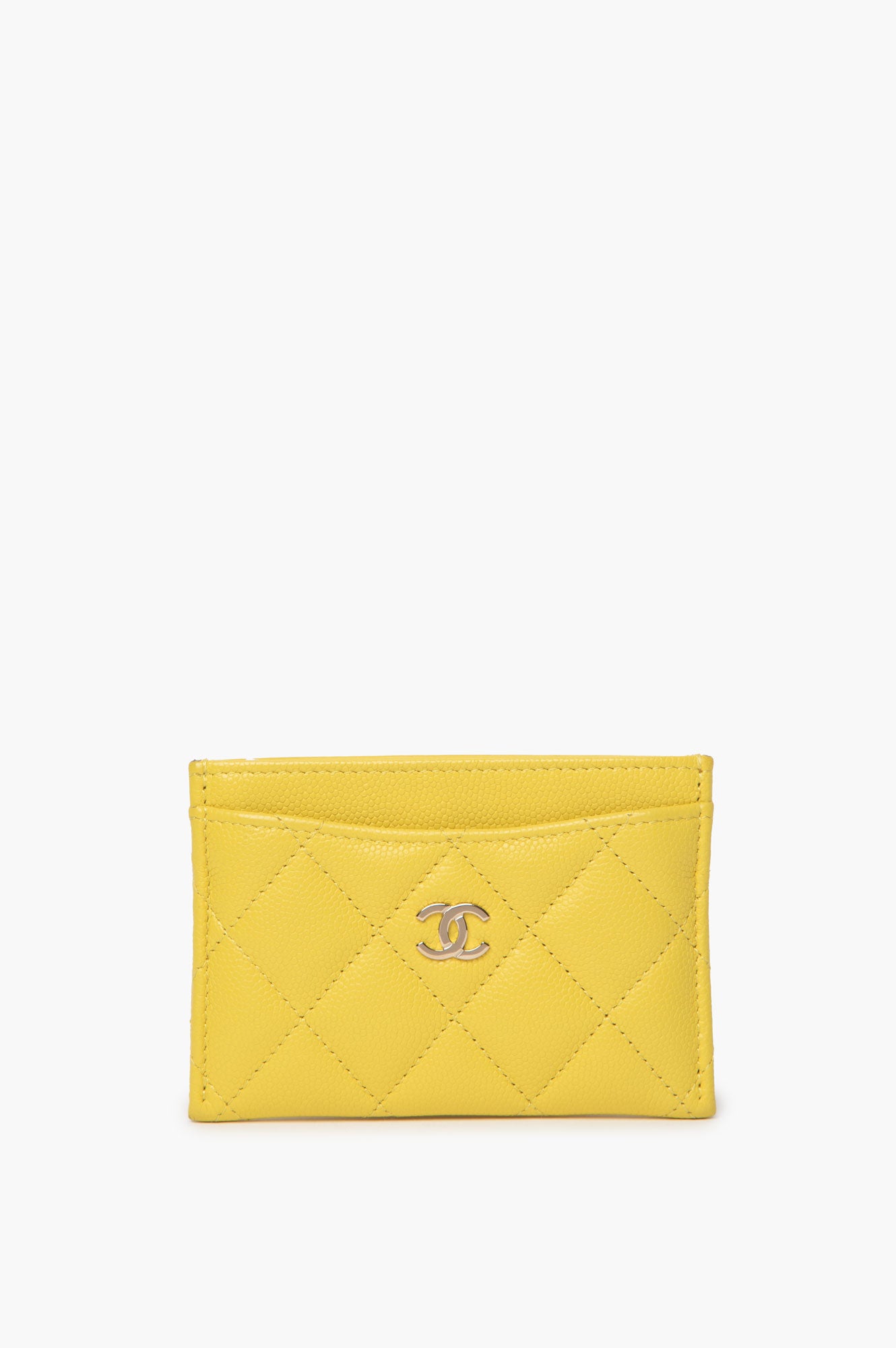 Chanel Yellow CC Caviar Cardholder