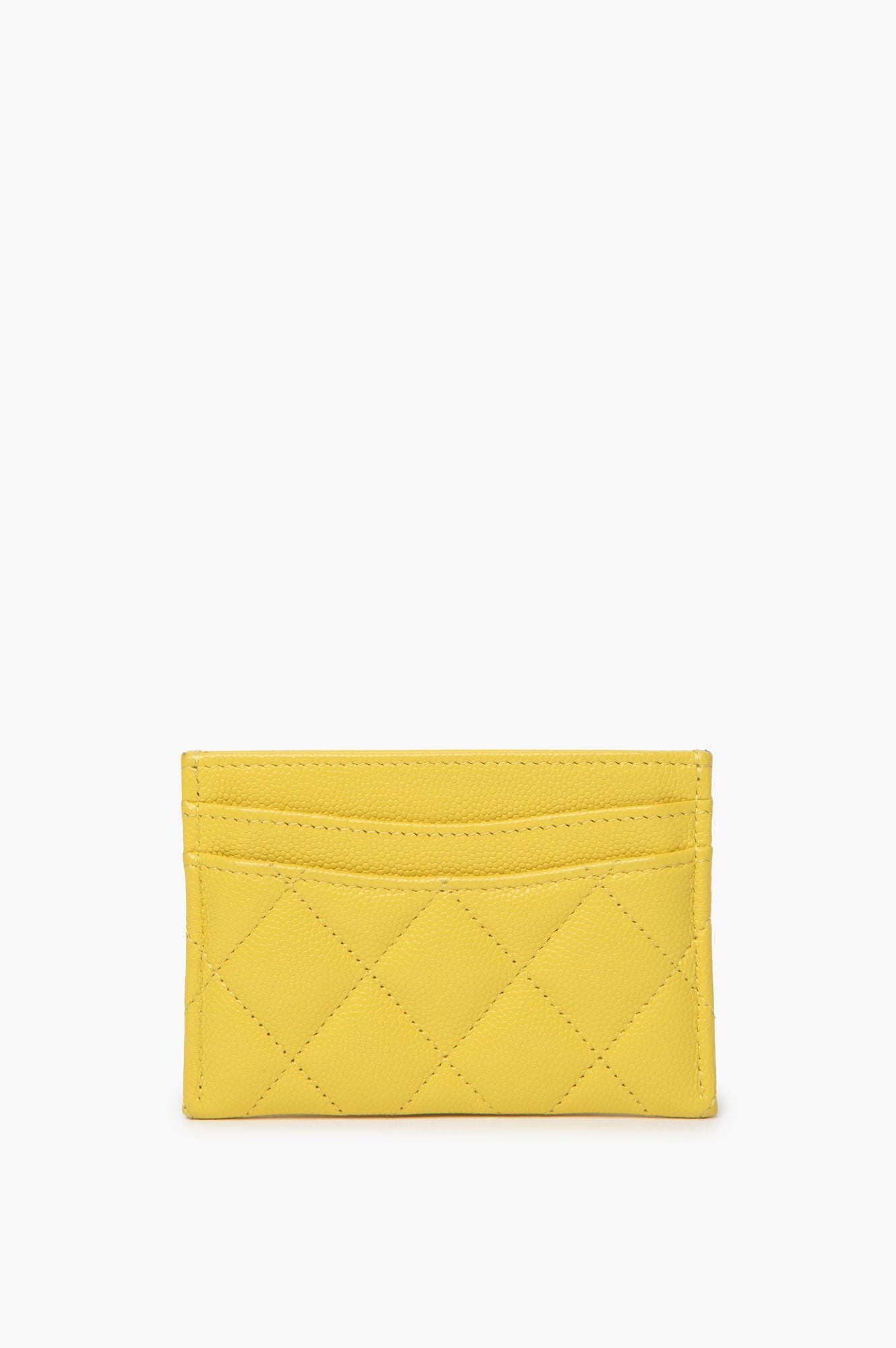 Chanel Yellow CC Caviar Cardholder