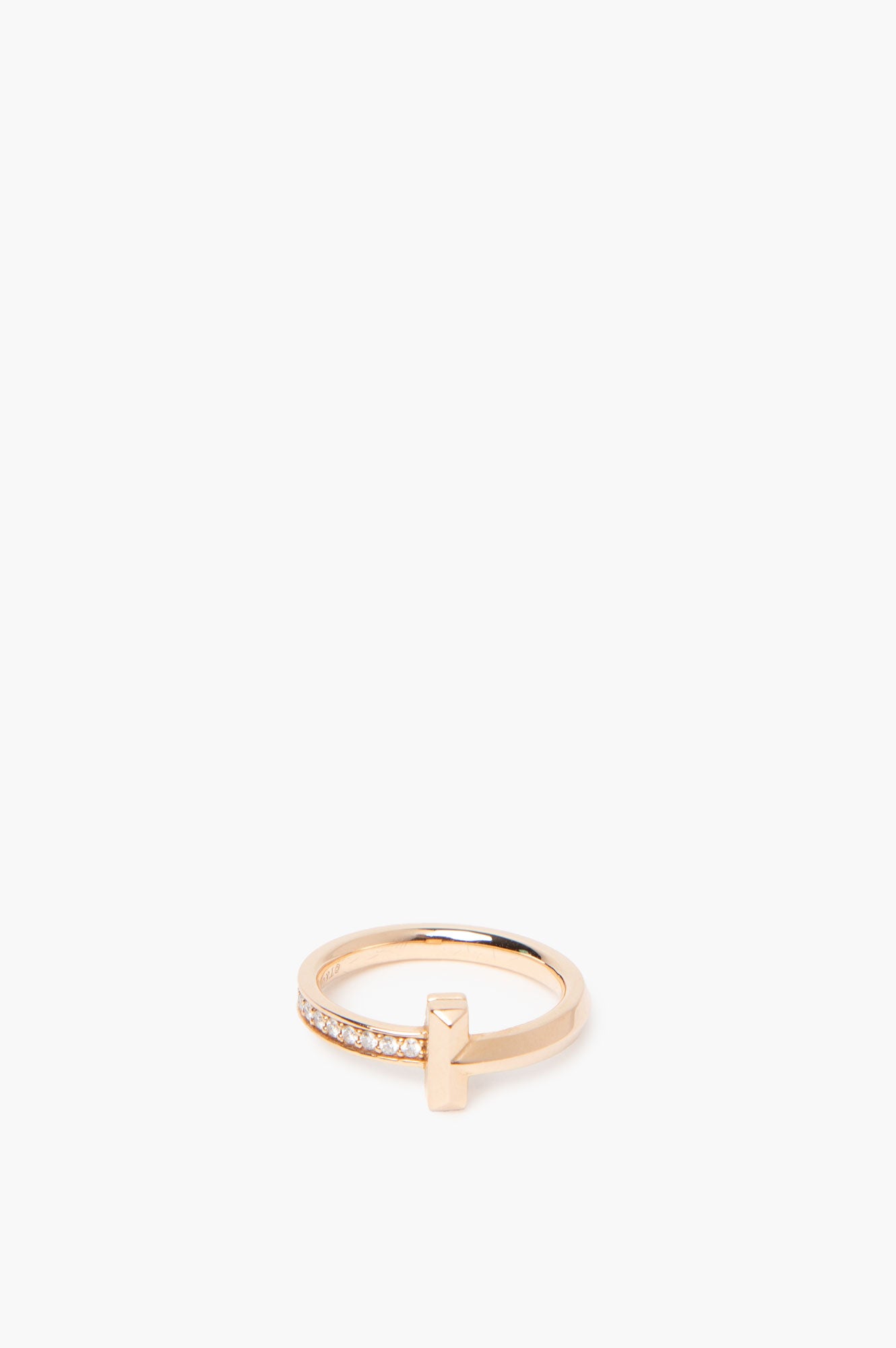 Tiffany T1 Rose Gold Diamond Ring Size 6