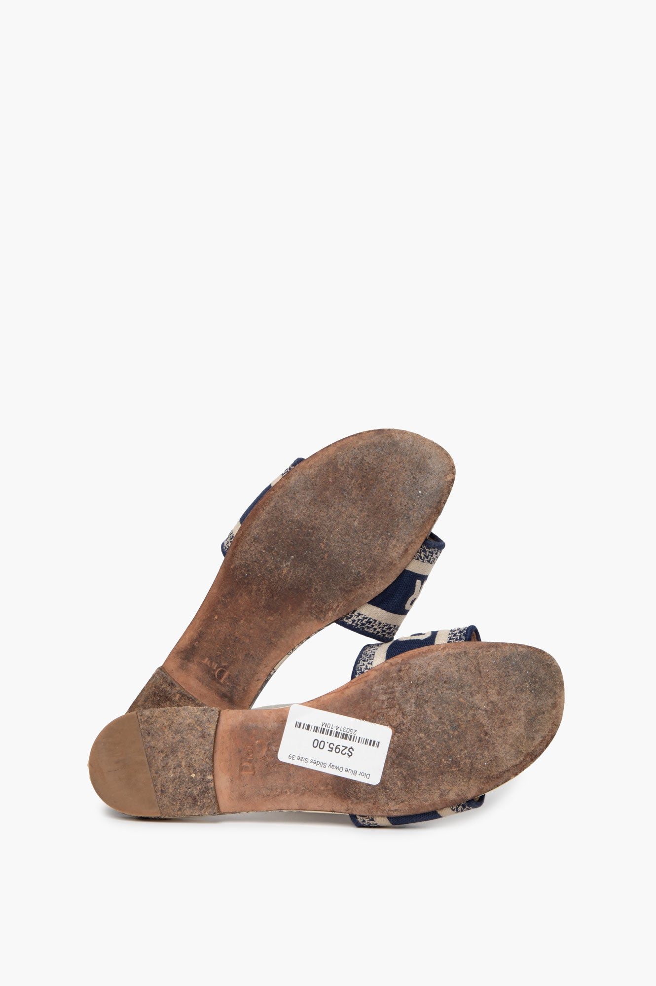 Christian Dior Blue Dway Slides Size 39
