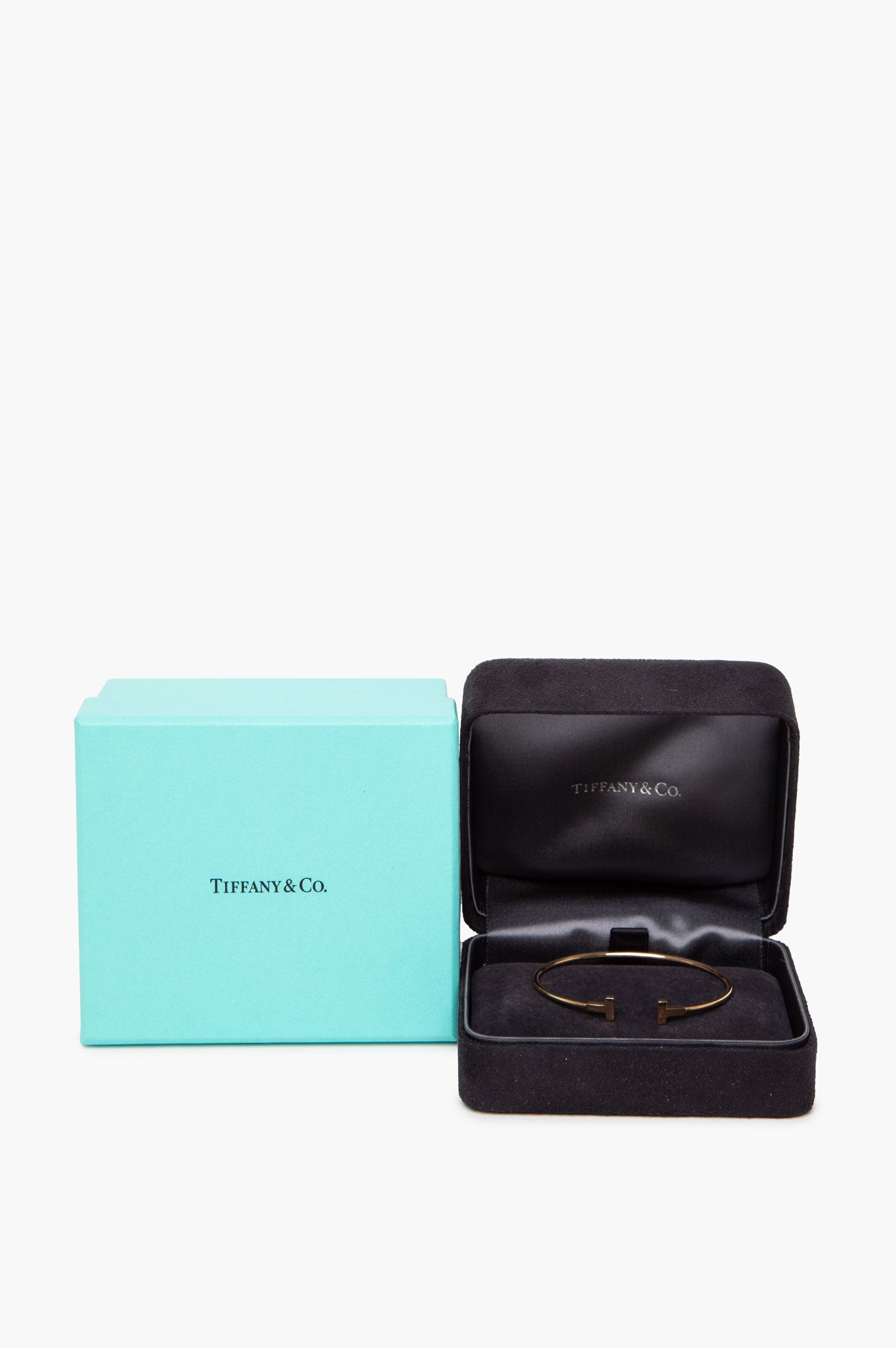 Tiffany & Co. 18k Rose Gold T Wire Cuff Bracelet