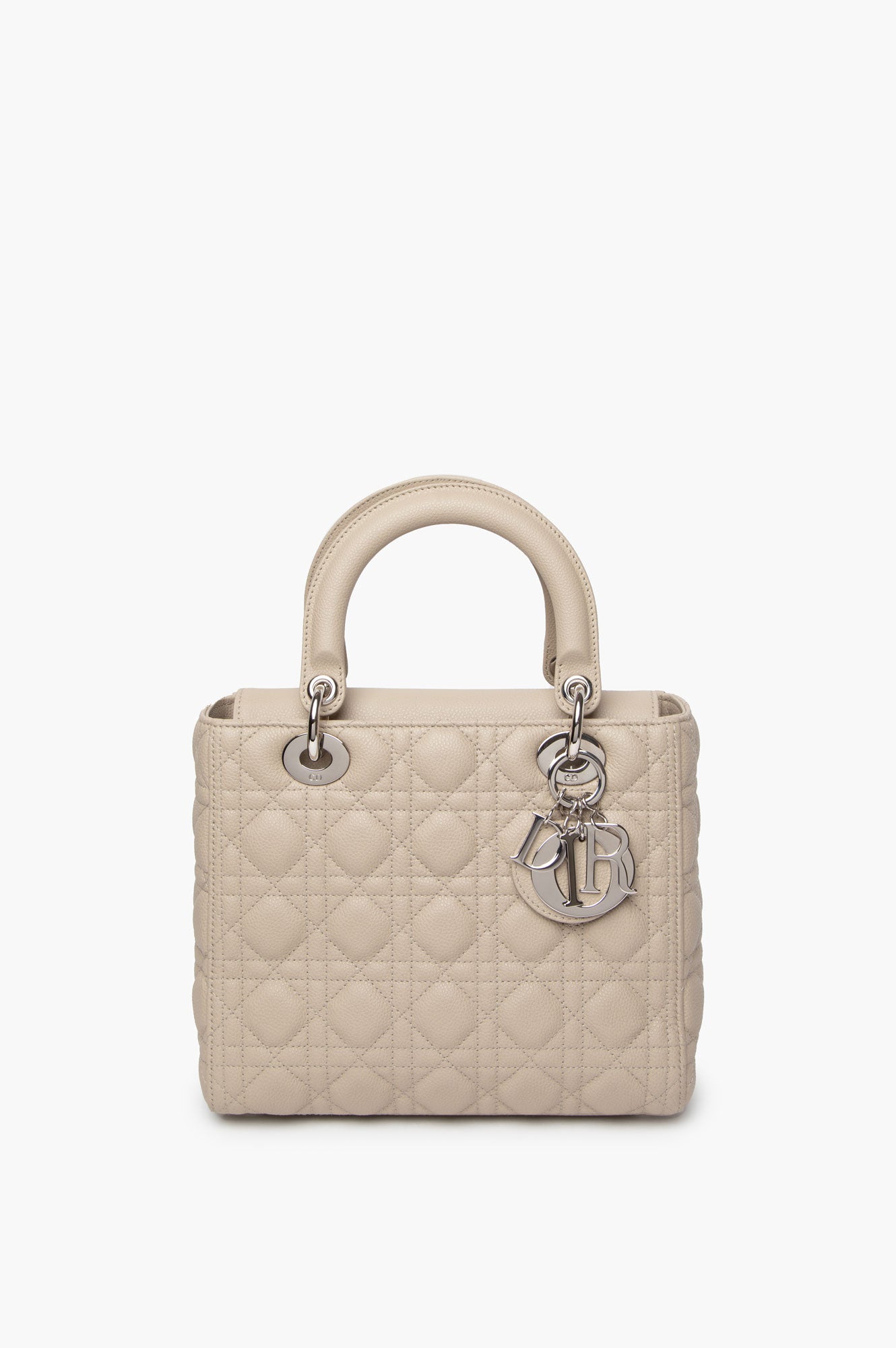 Christian Dior Beige Lady Dior CalfSkin Medium Bag
