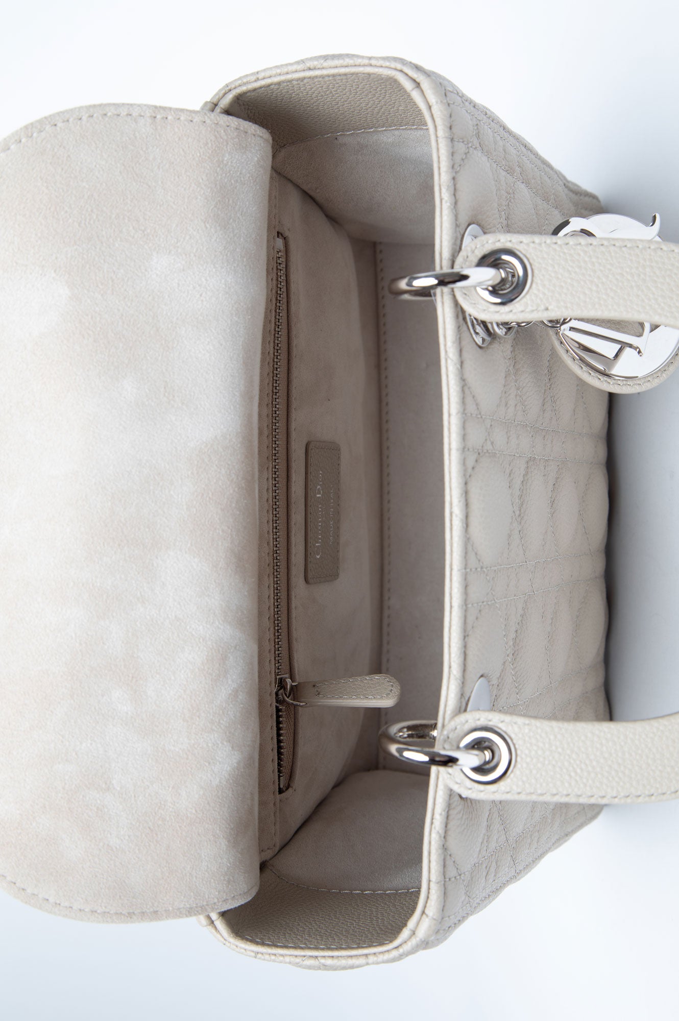 Christian Dior Beige Lady Dior CalfSkin Medium Bag