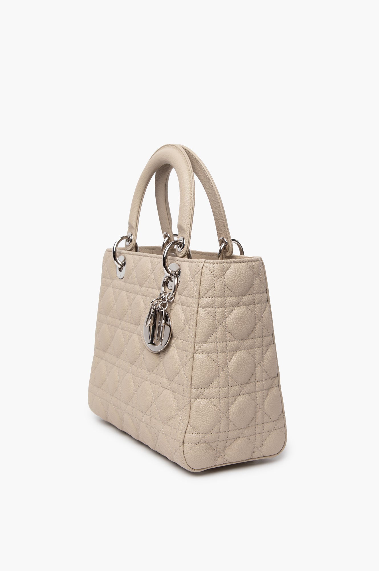 Christian Dior Beige Lady Dior CalfSkin Medium Bag