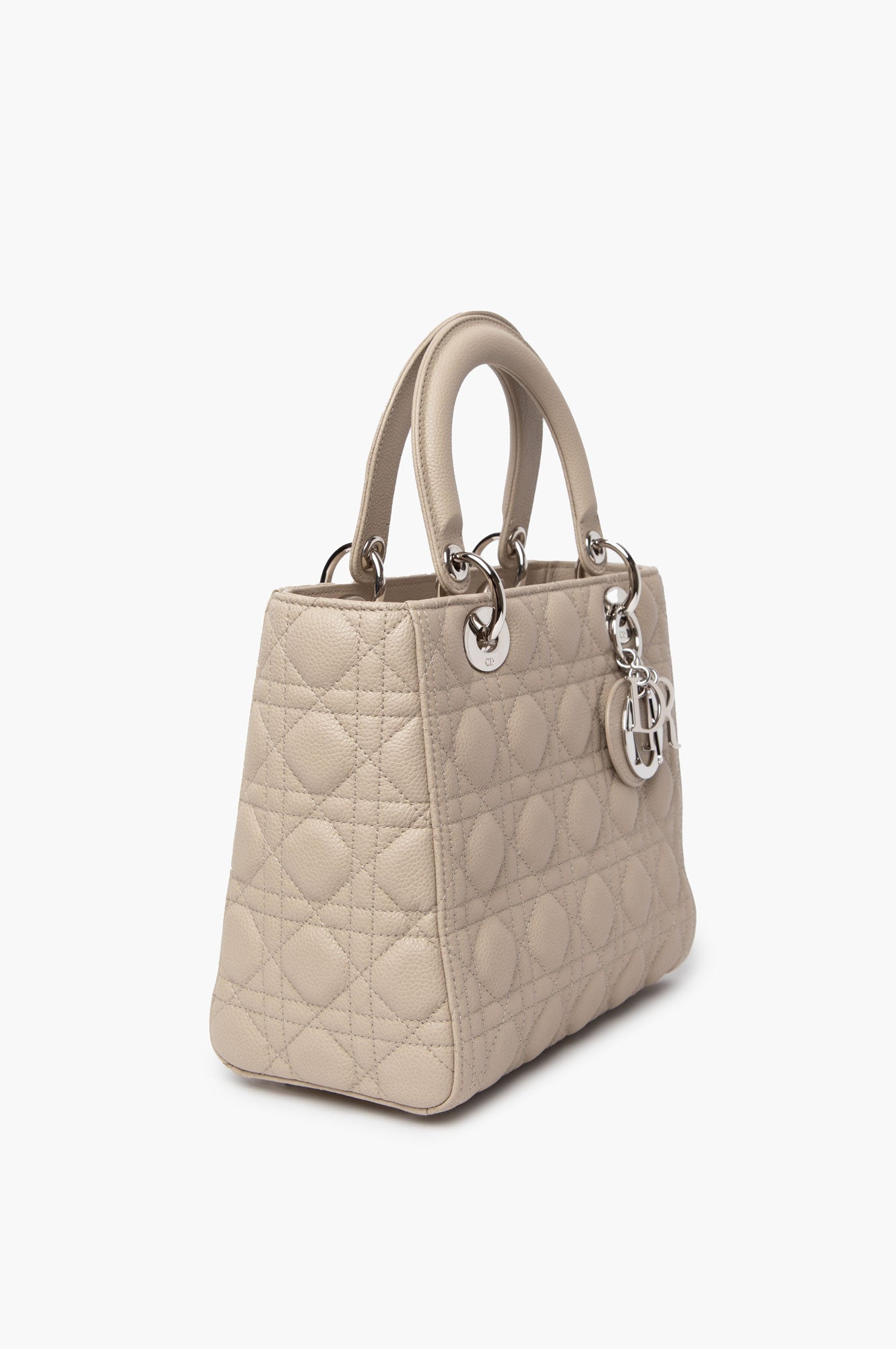 Christian Dior Beige Lady Dior CalfSkin Medium Bag