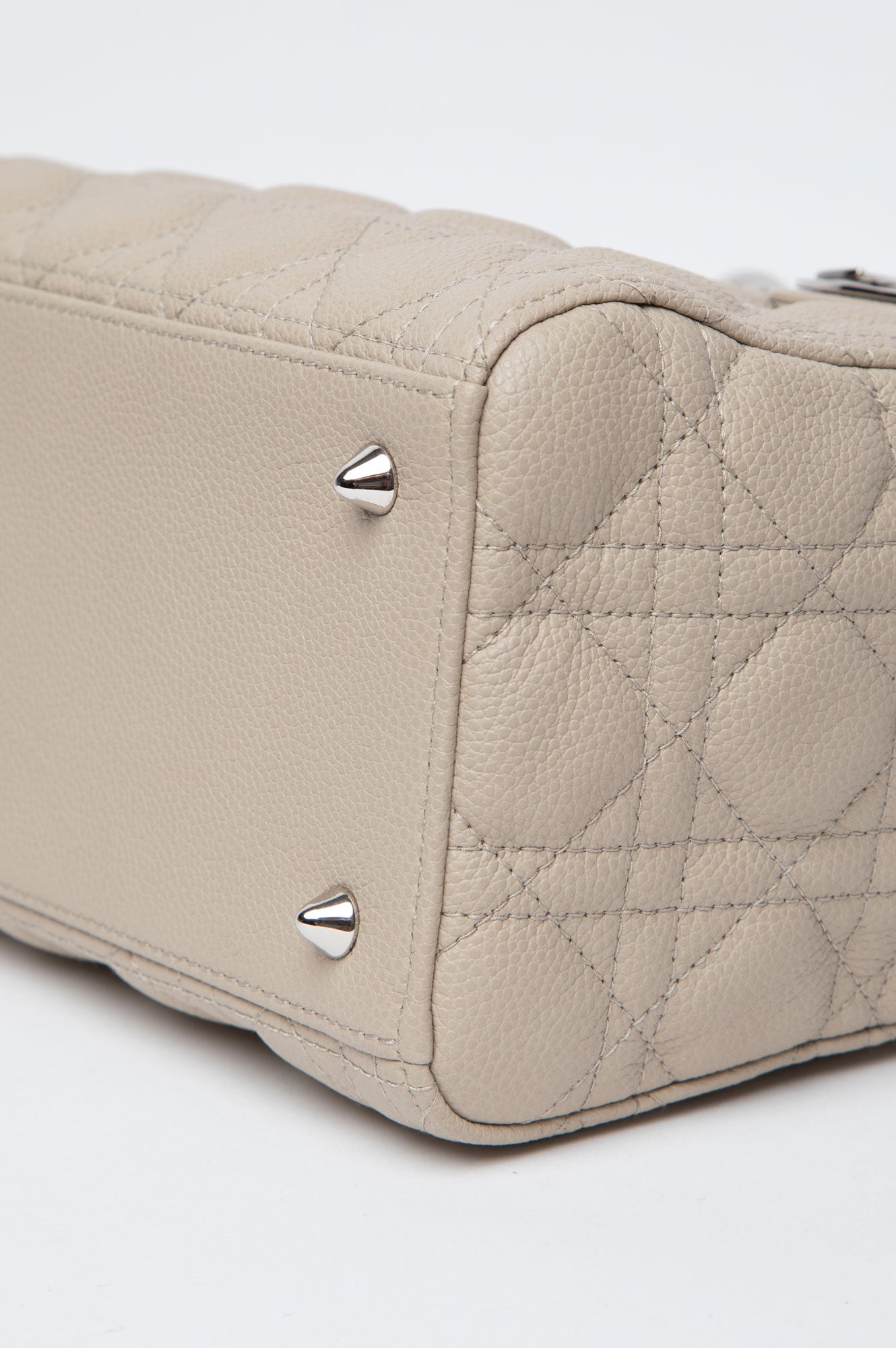 Christian Dior Beige Lady Dior CalfSkin Medium Bag