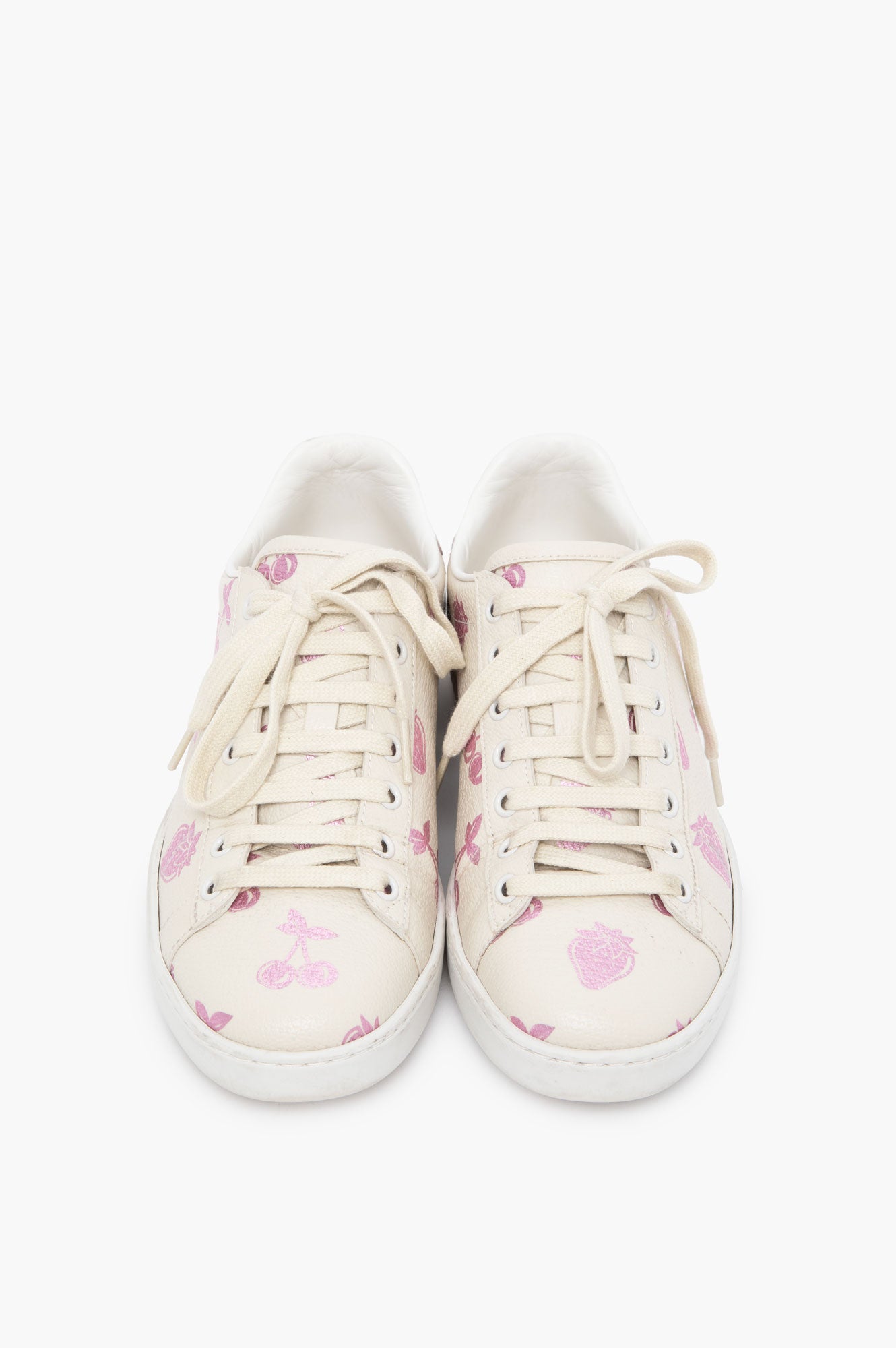 Gucci Metallic Pink Strawberry & Cherry Sneaker Size 37.5