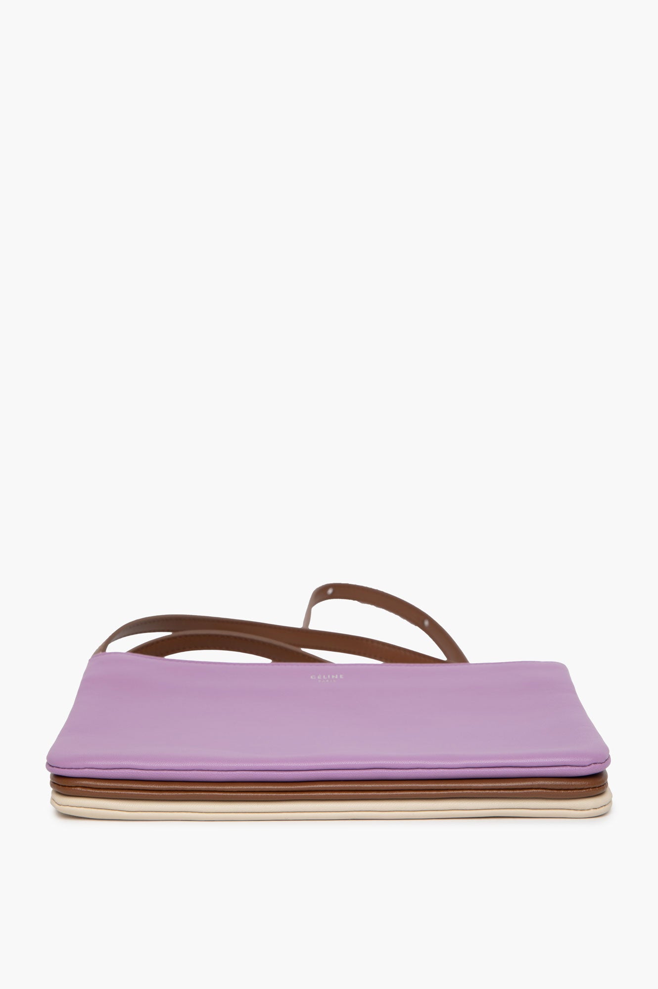 Celine Lilac/Brown/Ecru Lambskin Trio Bag