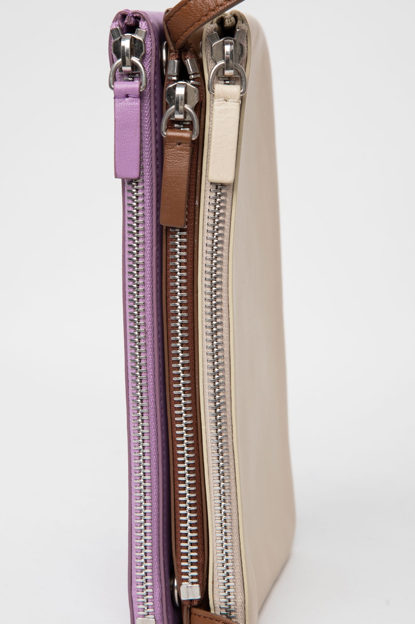 Celine Lilac/Brown/Ecru Lambskin Trio Bag