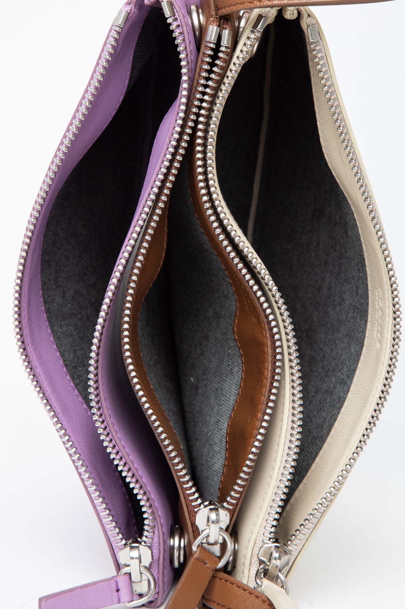 Celine Lilac/Brown/Ecru Lambskin Trio Bag