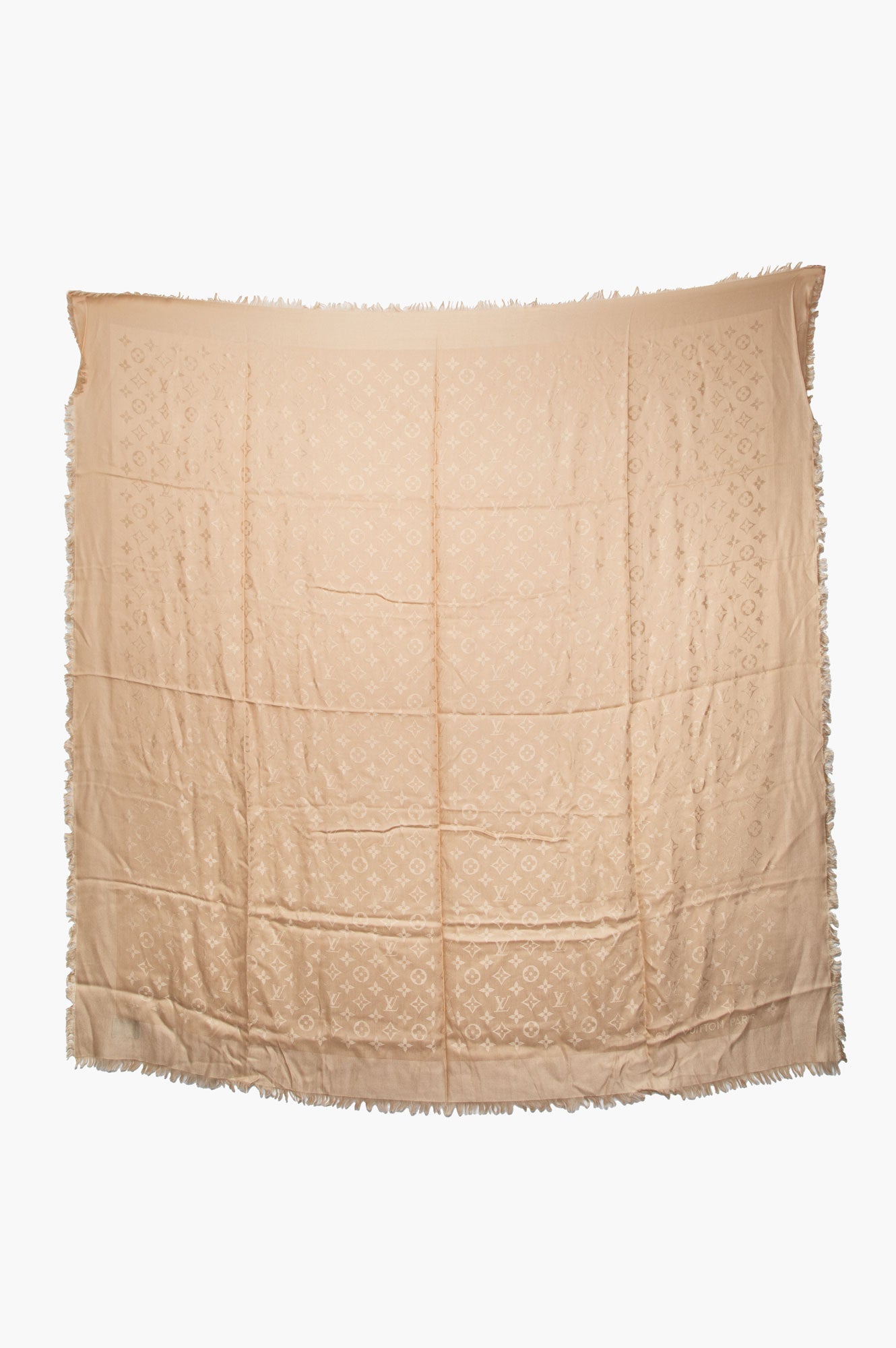 Louis Vuitton Beige Monogram Silk/Wool Shawl Scarf