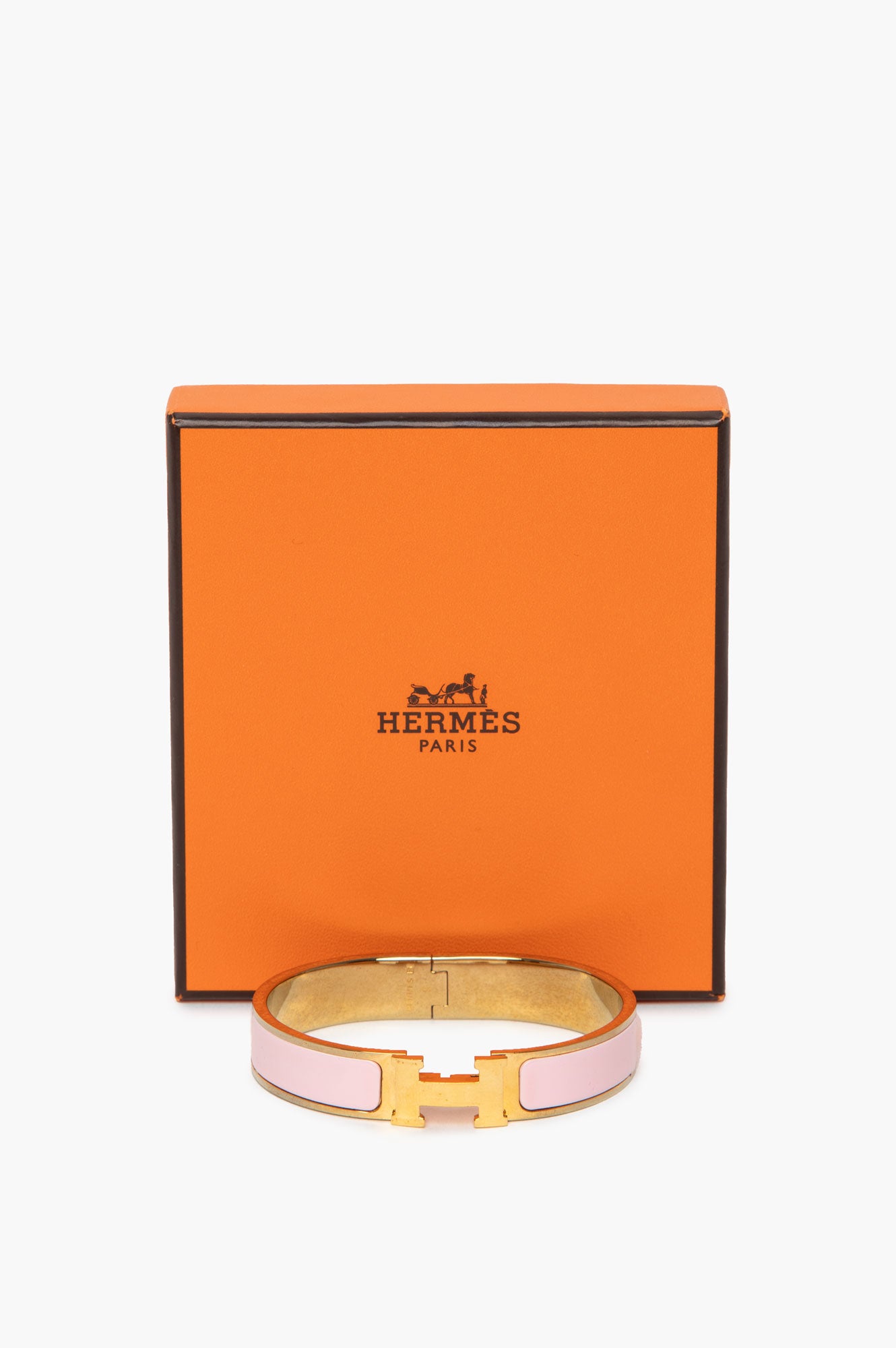Hermès Pink/Yellow Gold Clic H Bracelet
