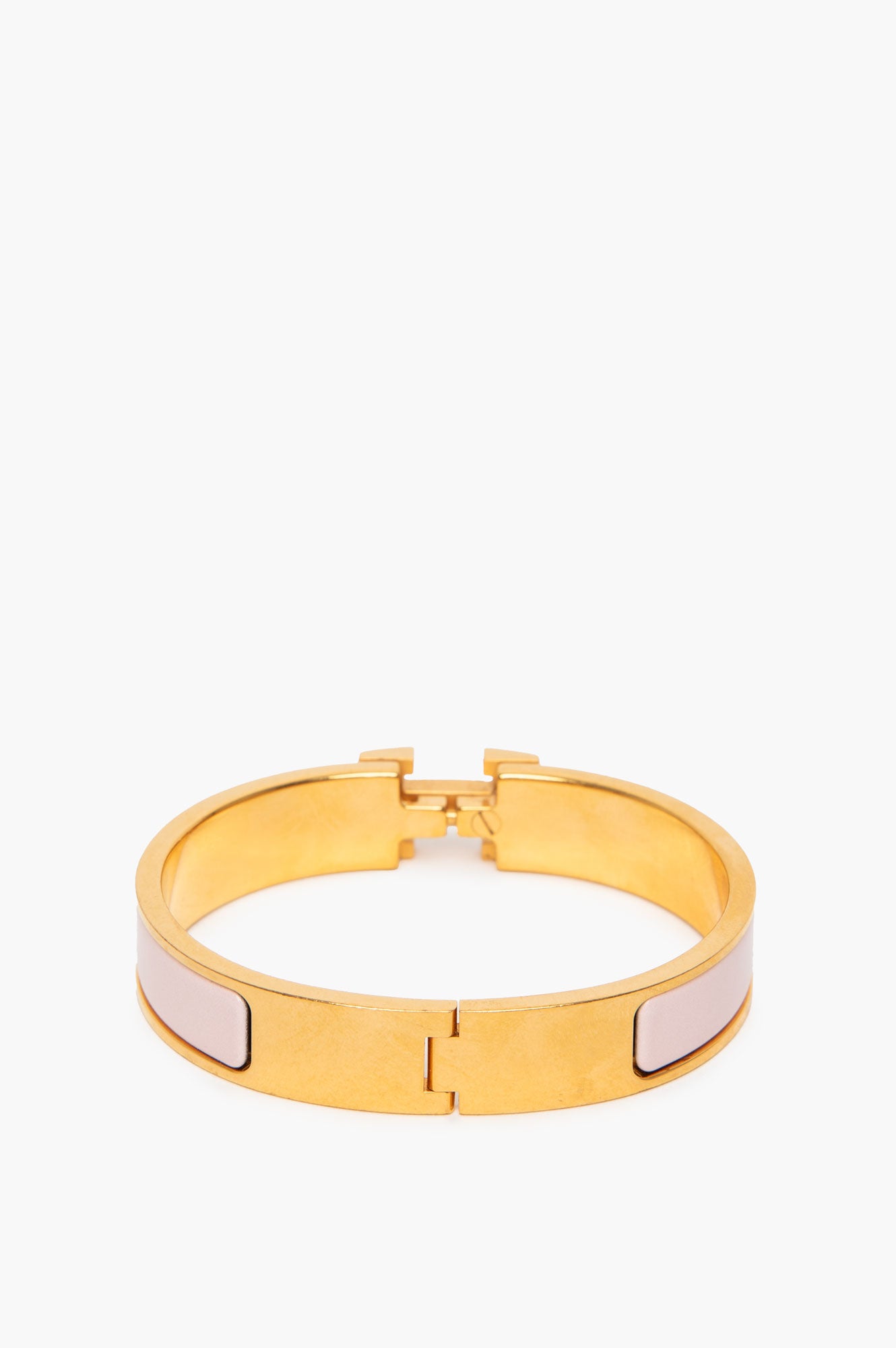 Hermès Rose Candeur Yellow Gold Plated Clic H Bracelet