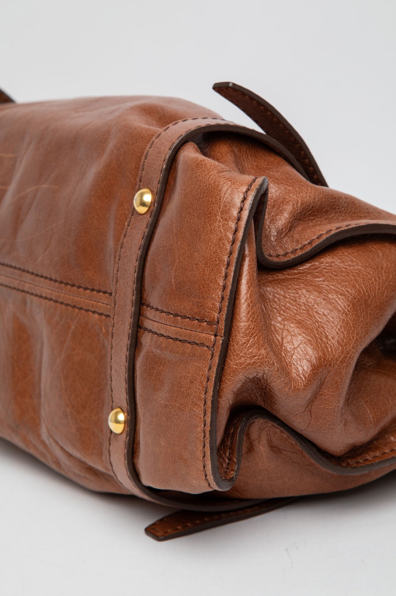 Miu Miu Brown Vitello Leather Shoulder Bag