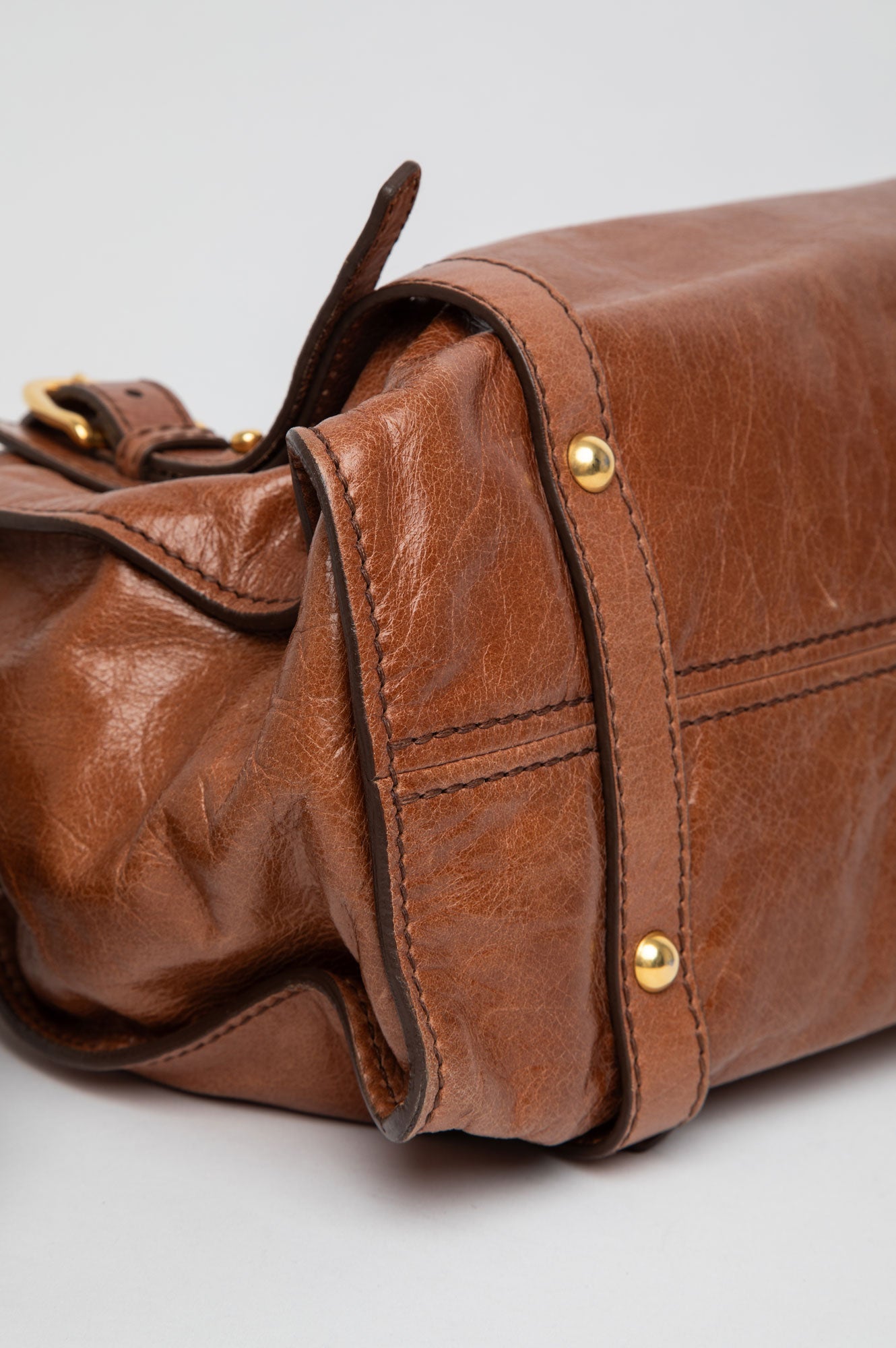 Miu Miu Brown Vitello Leather Shoulder Bag