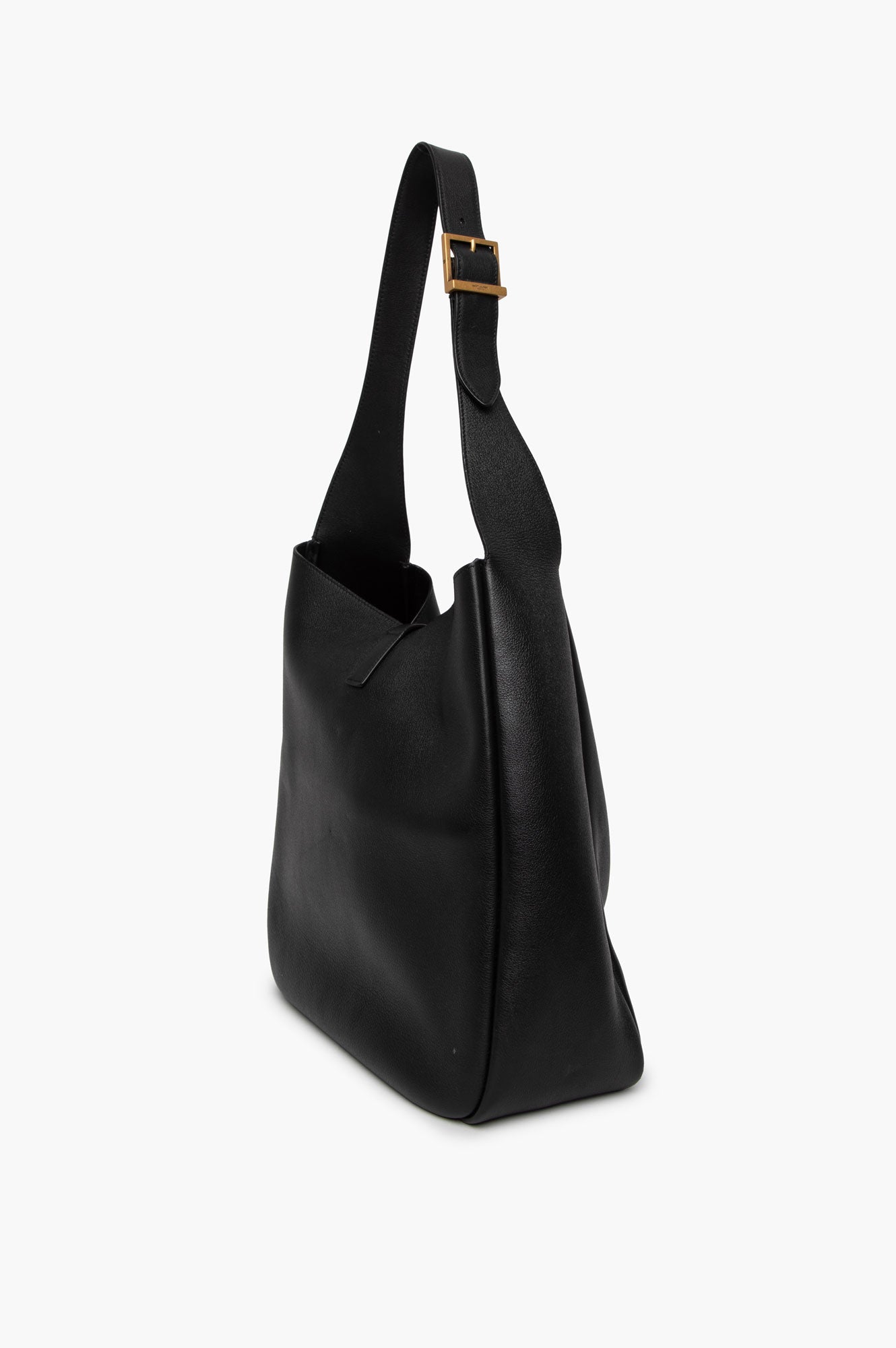 Saint Laurent Large Black Grained Leather Le 5 À 7 Supple Bag