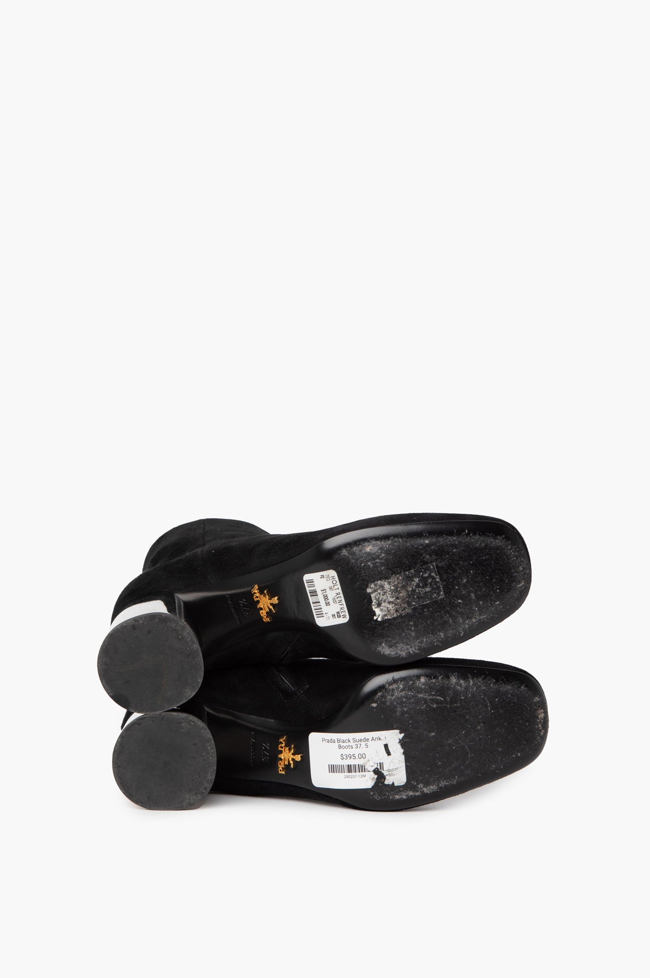 Prada Black Suede Ankle Boots Size 37.5