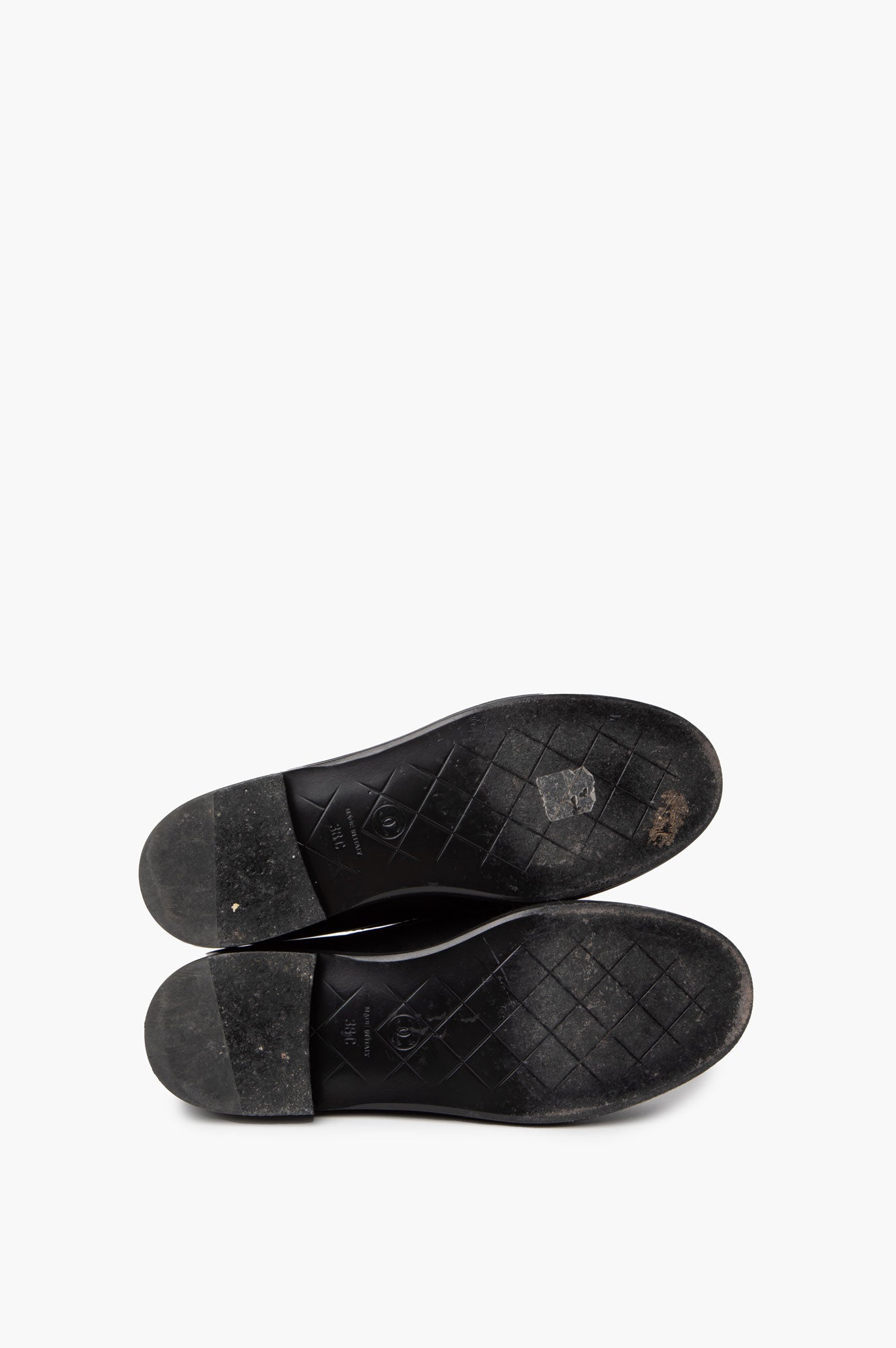 Chanel Interlocking CC Logo Lambskin Loafers 38