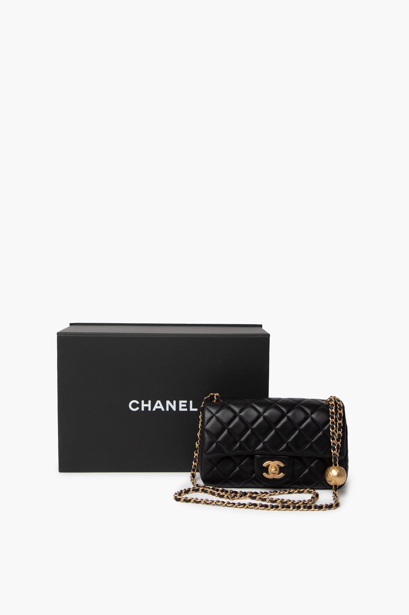 Chanel 2021 Black Mini Rectangle Pearl Crush Flap Bag