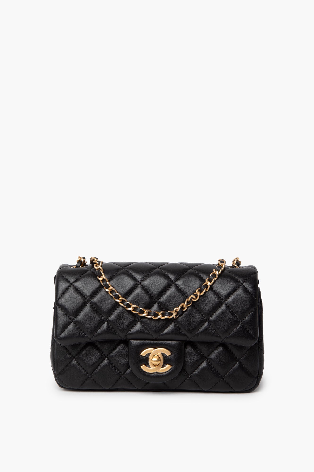 Chanel 2021 Black Mini Rectangle Pearl Crush Flap Bag