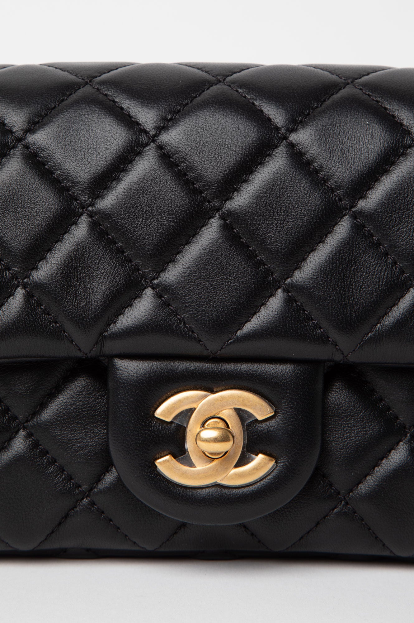 Chanel 2021 Black Mini Rectangle Pearl Crush Flap Bag