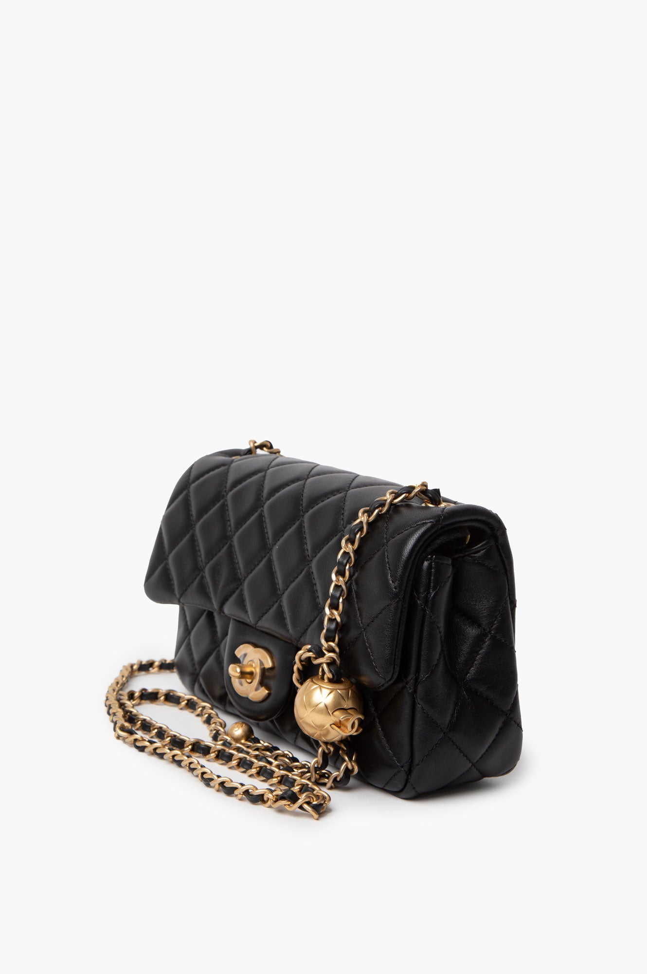 Chanel 2021 Black Mini Rectangle Pearl Crush Flap Bag