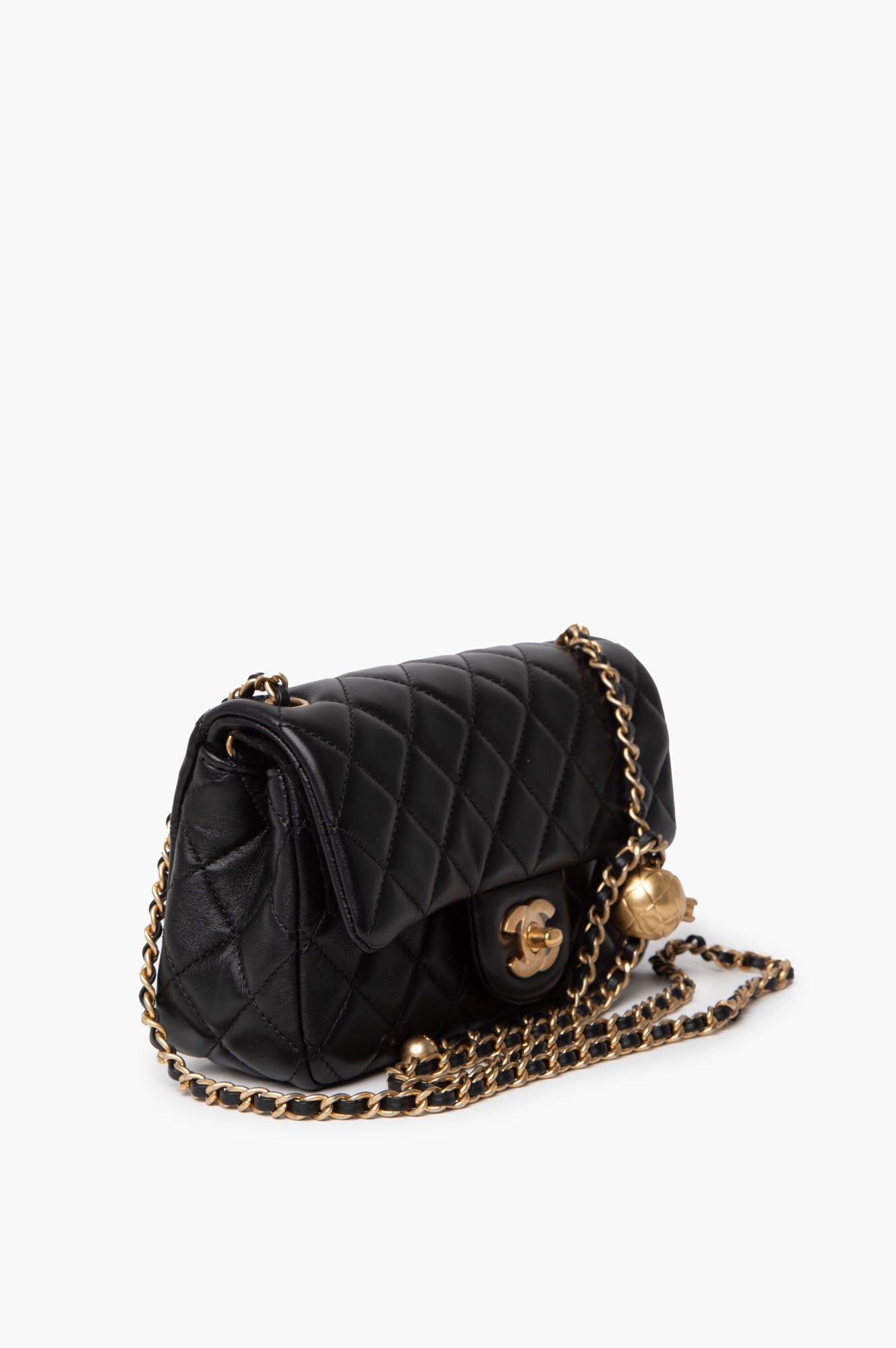 Chanel 2021 Black Mini Rectangle Pearl Crush Flap Bag