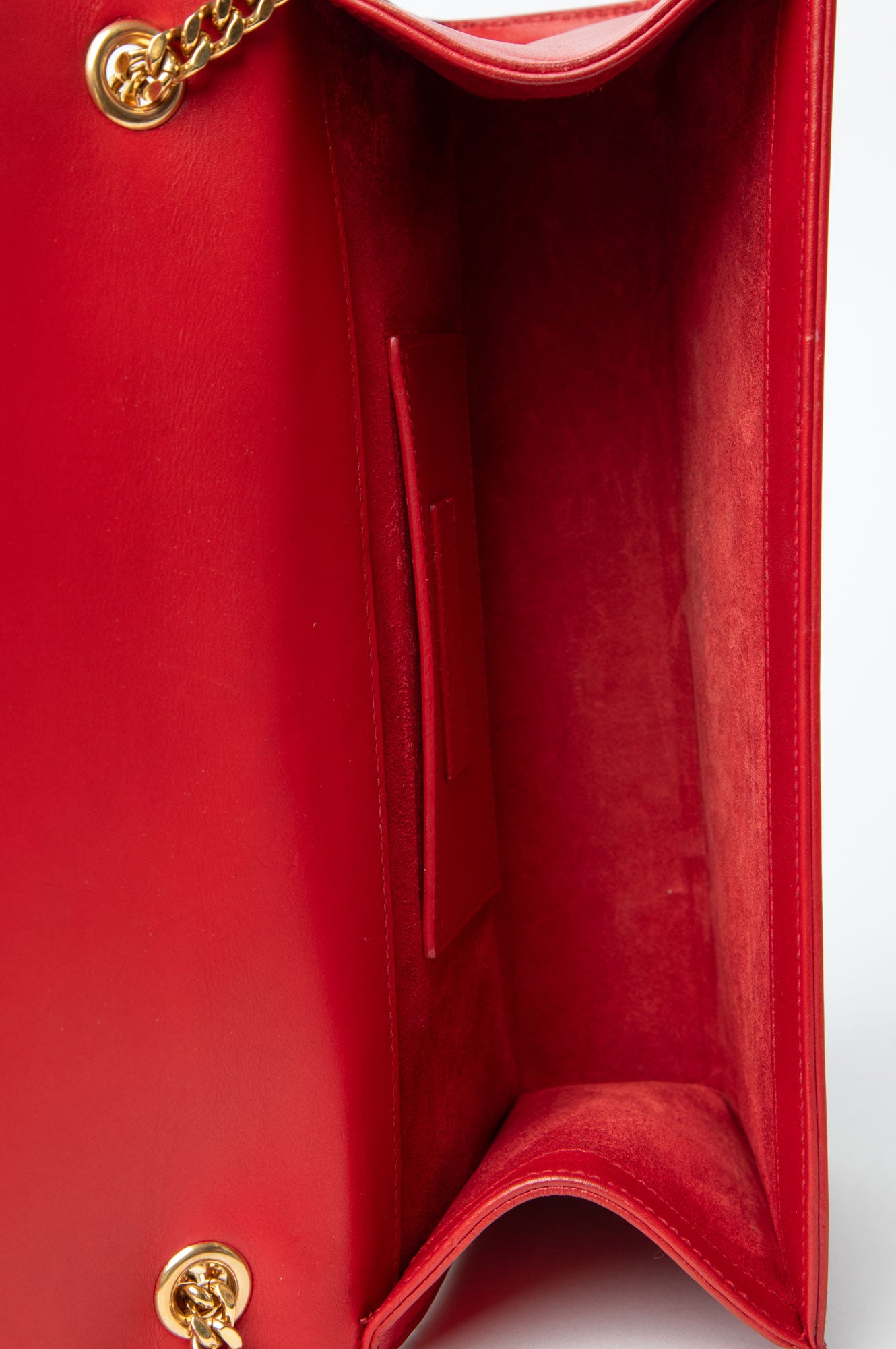 Saint Laurent Red Calfskin Medium Classic Kate Tassel Bag
