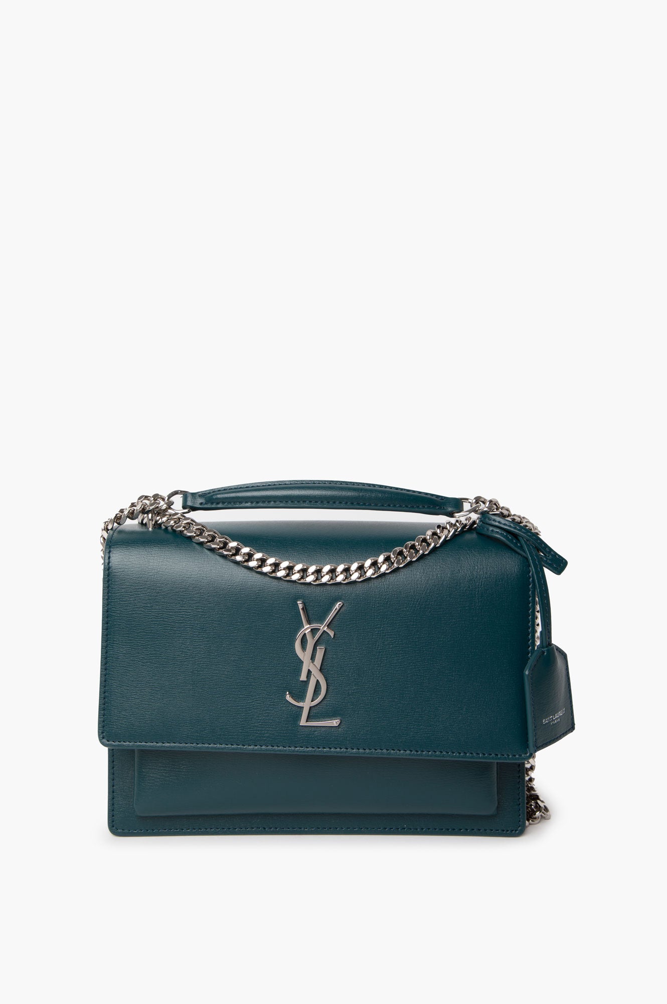 Saint Laurent Teal Medium Sunset Shoulder Bag