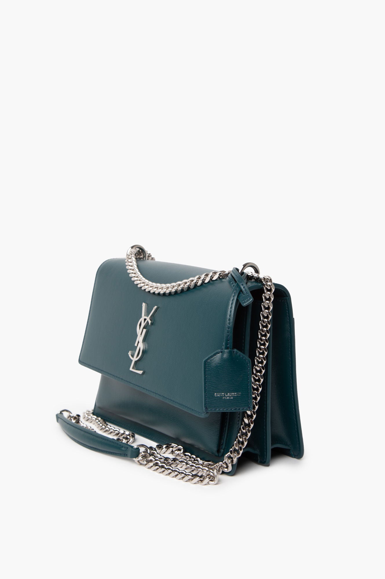 Saint Laurent Teal Medium Sunset Shoulder Bag