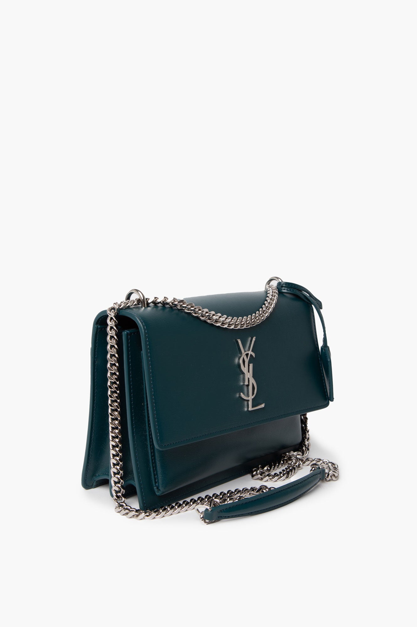 Saint Laurent Teal Medium Sunset Shoulder Bag