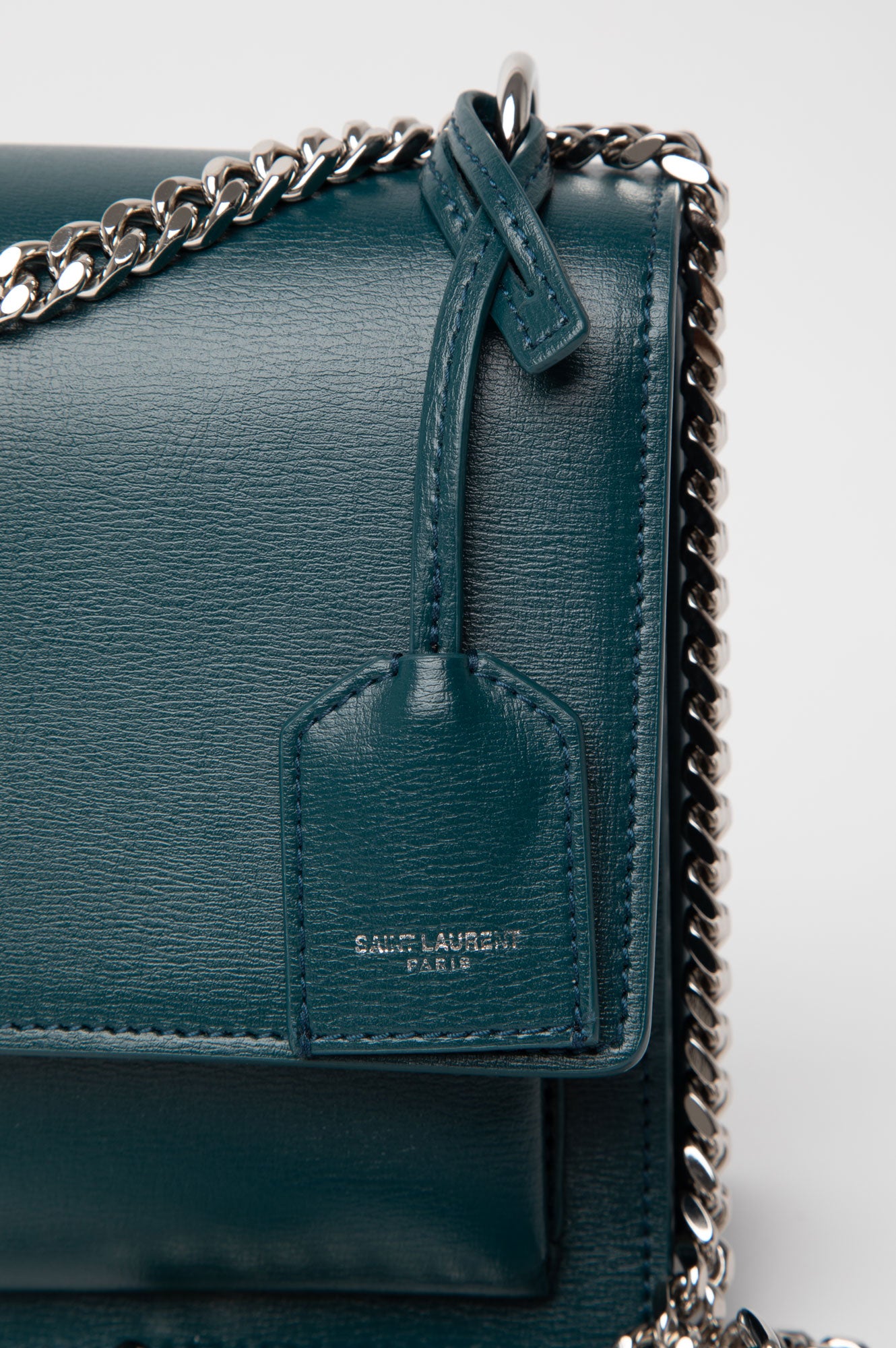 Saint Laurent Teal Medium Sunset Shoulder Bag