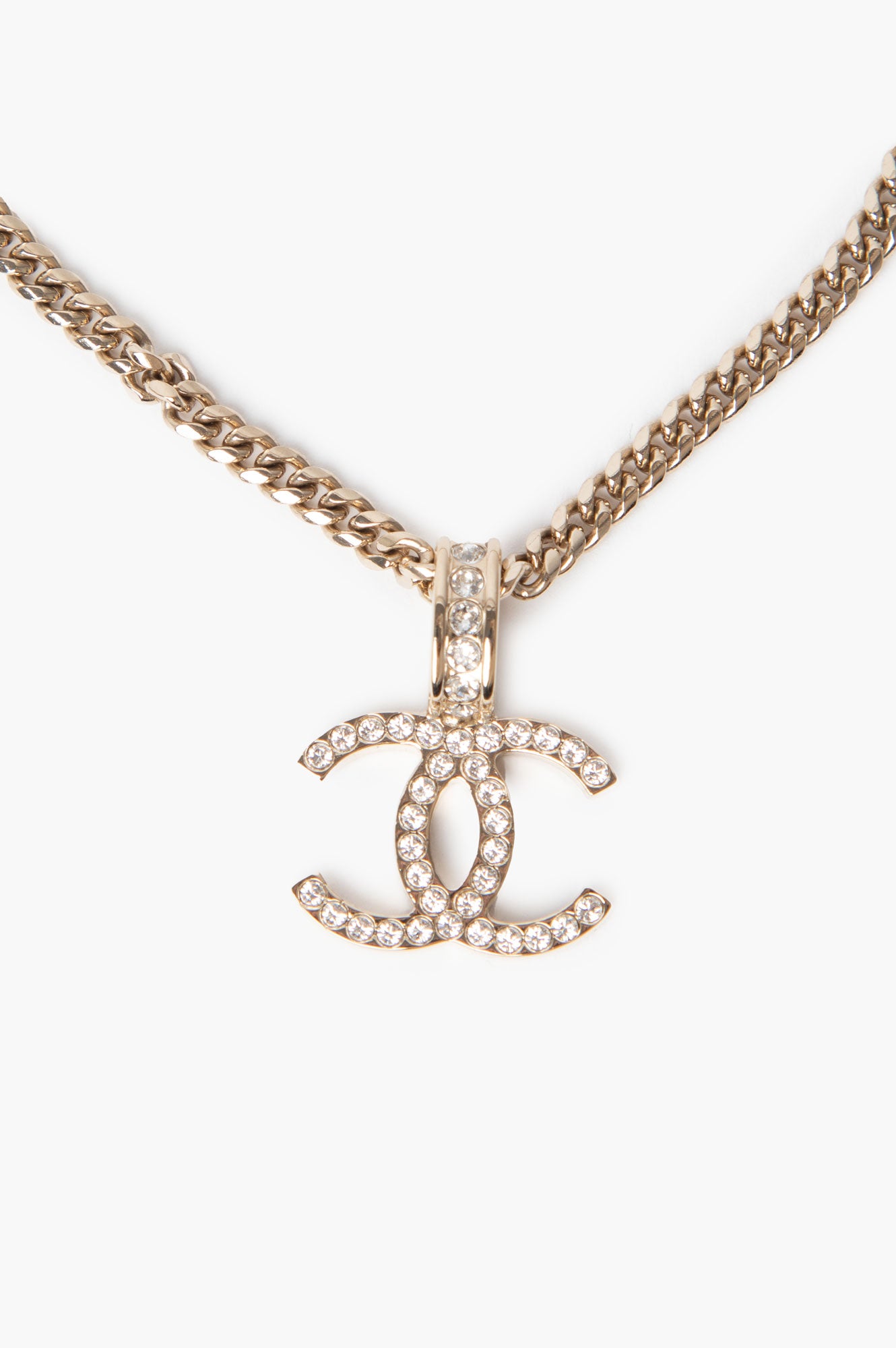 Chanel 24P Crystal CC Logo Necklace