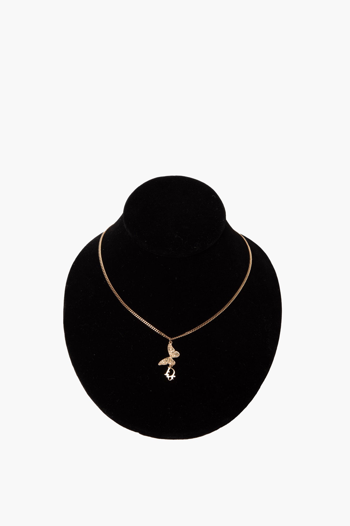 Christian Dior Gold Color Butterfly Necklace
