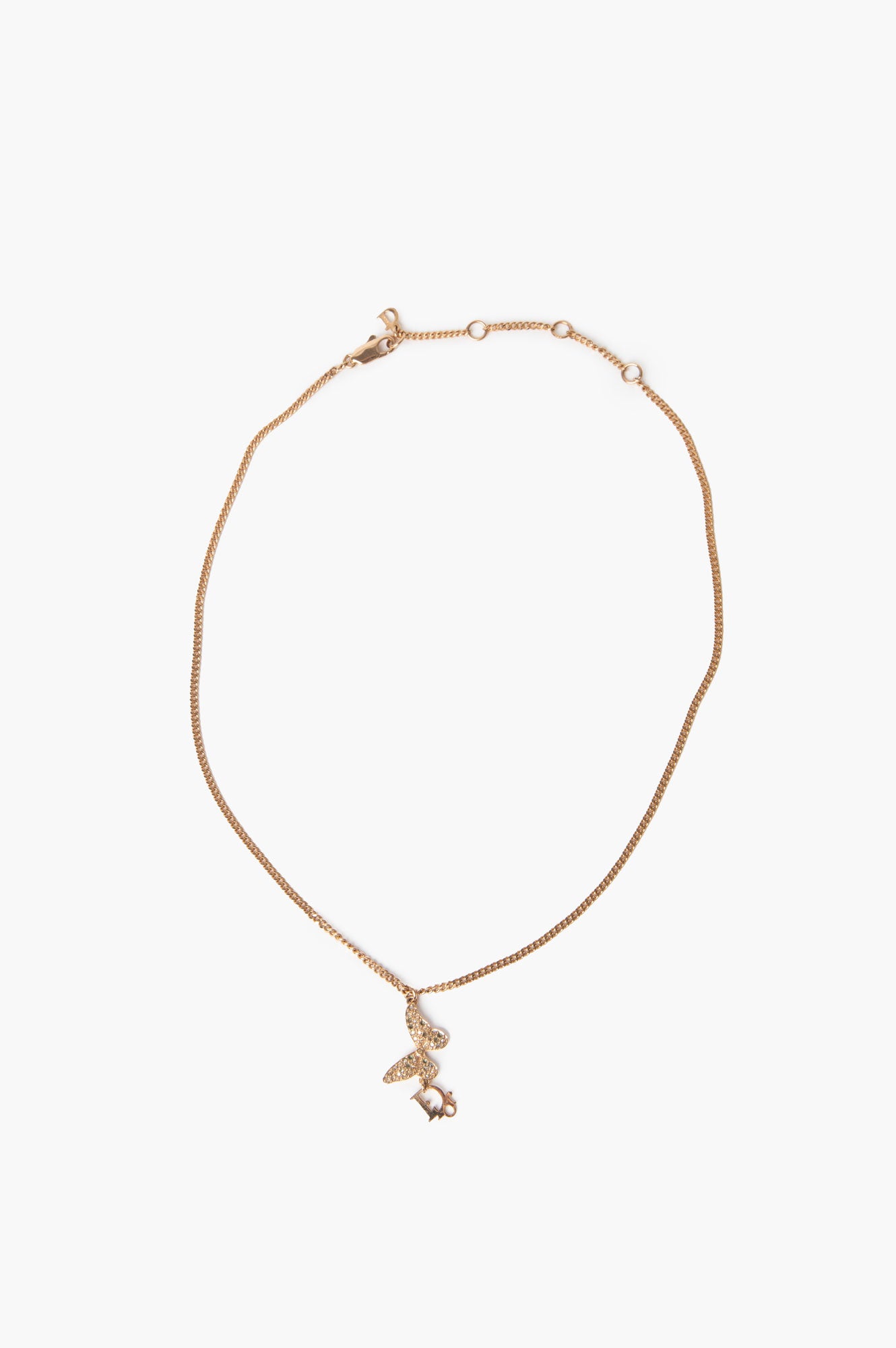 Christian Dior Gold Color Butterfly Necklace